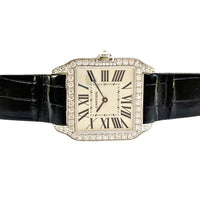 Santos-Dumont Medium - Diamond Bezel Diamond Case White Gold - 38.5mm x 30.3mm WH100251