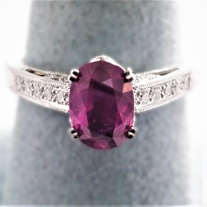 Platinum Ruby and Diamond Ring