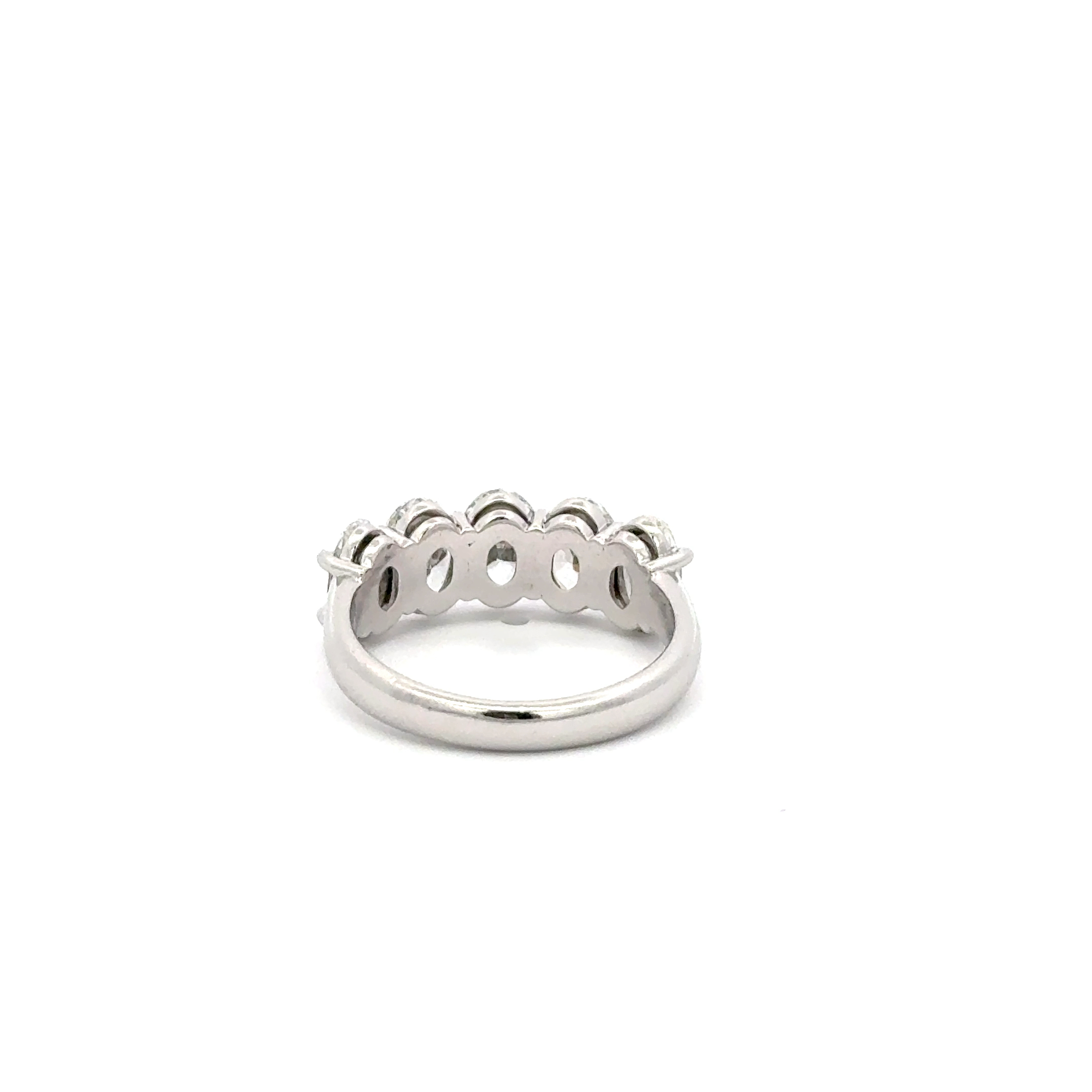 Platinum 5-Stone Oval Diamond Ring 2.62cttw GIA D–G VVS1–VS1
