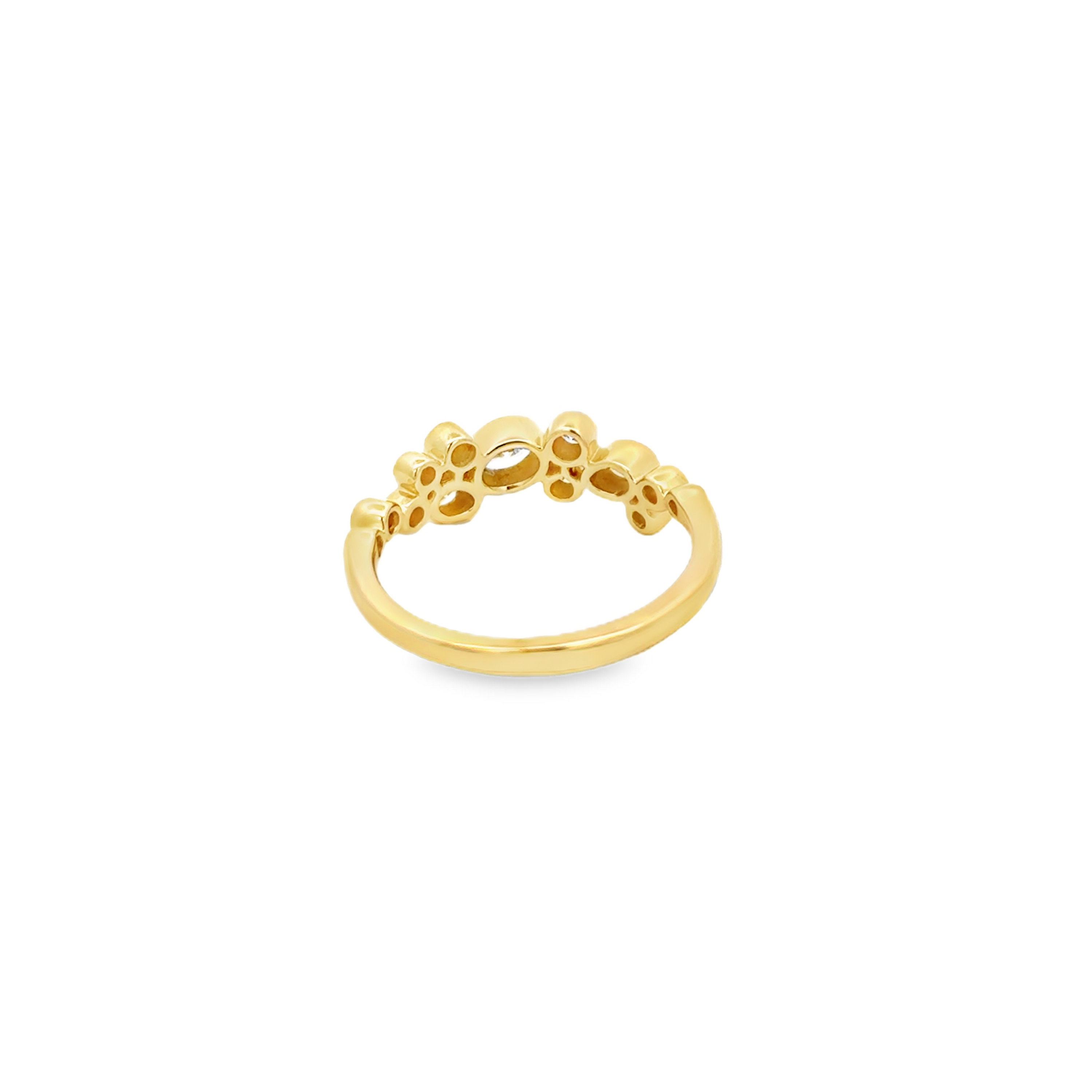 14K Yellow Gold Diamond Bubble Ring