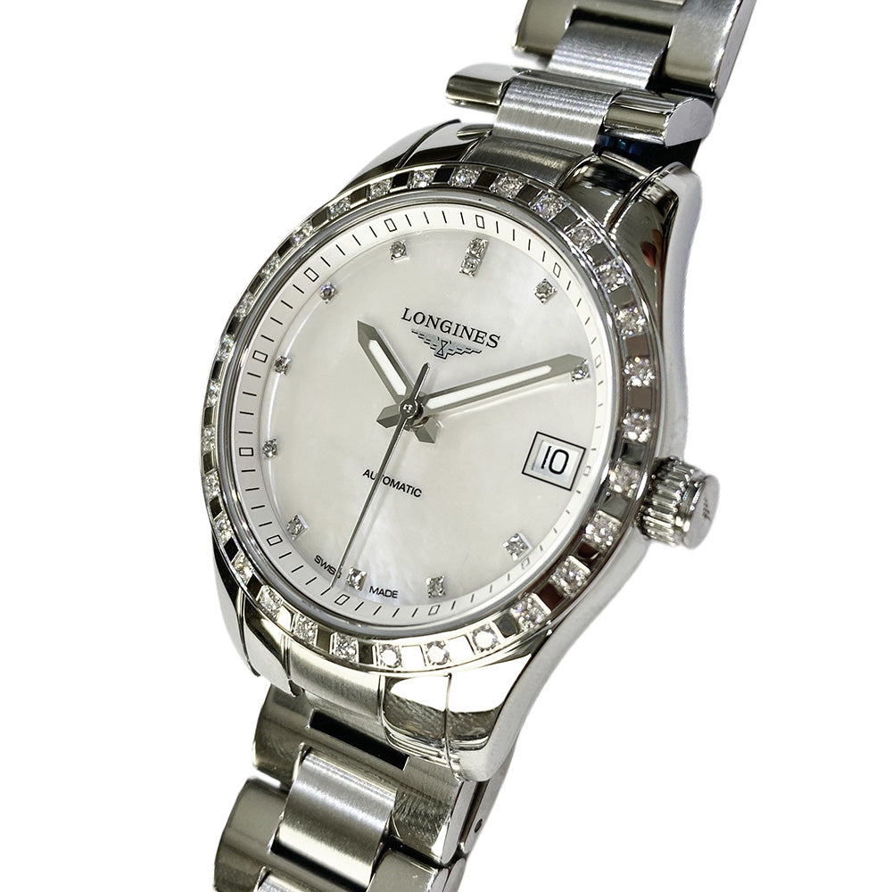 Conquest Classic Dial Diamond Bezel Stainless Steel L2.385.0.87.6