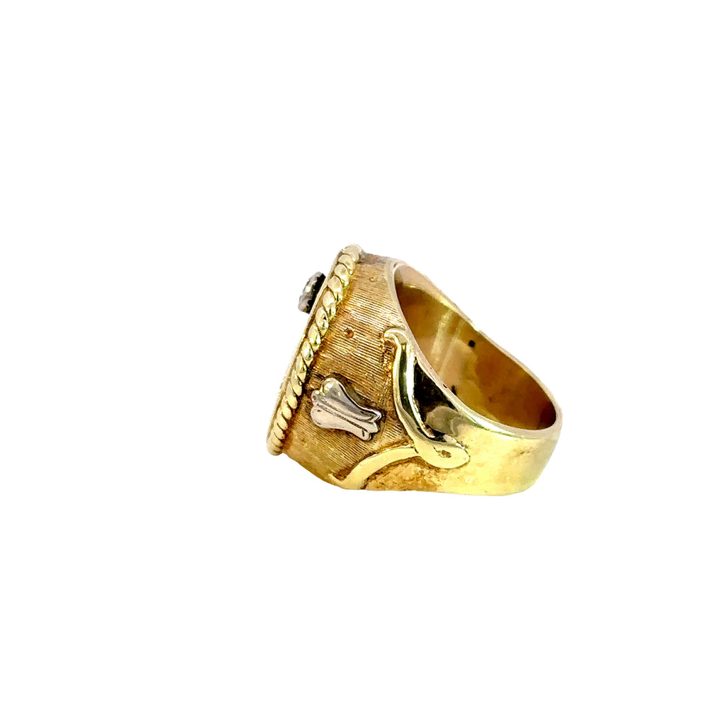 -E- 14kt yg Vintage Masonic Ri