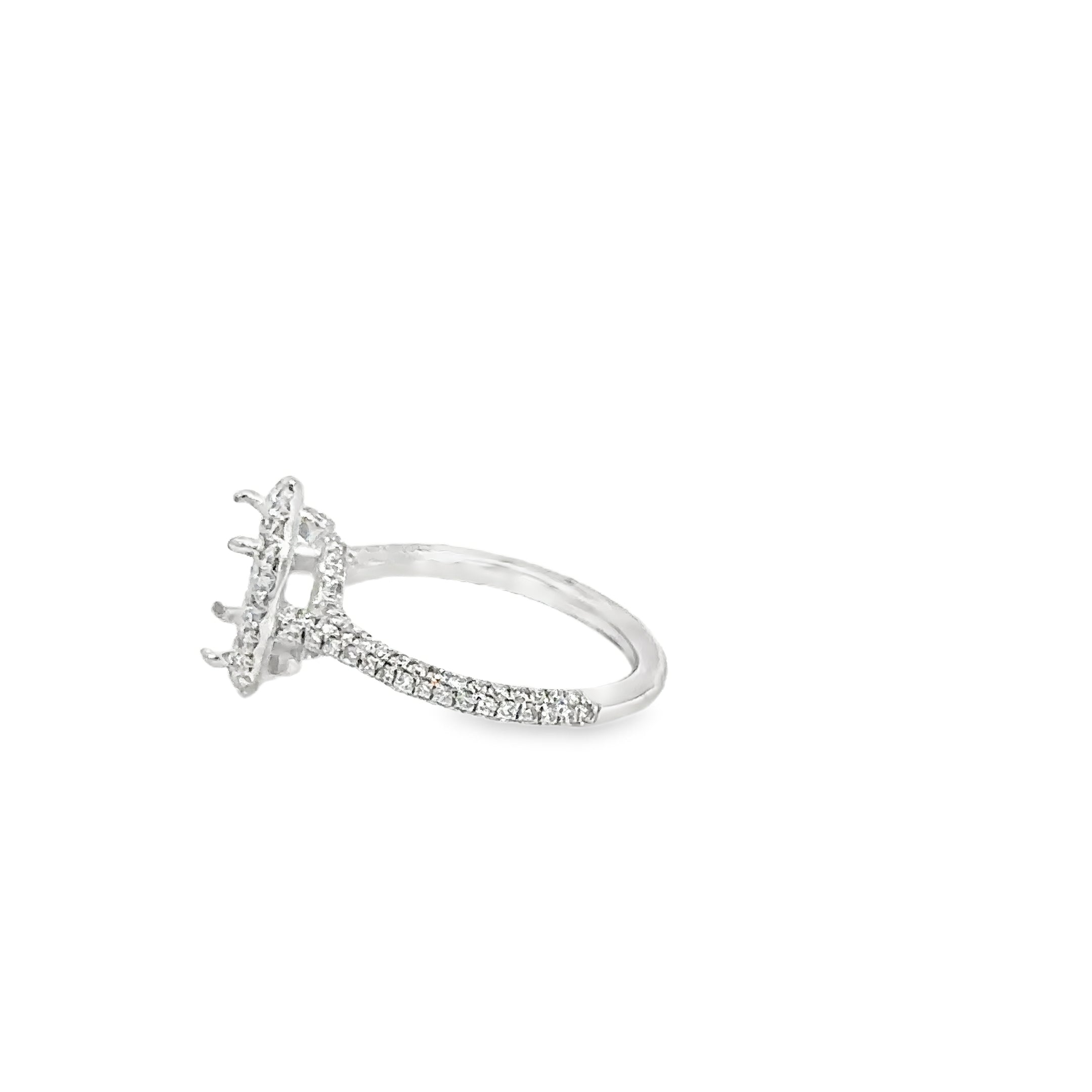 Platinum Diamond Halo Engagement Ring Mount