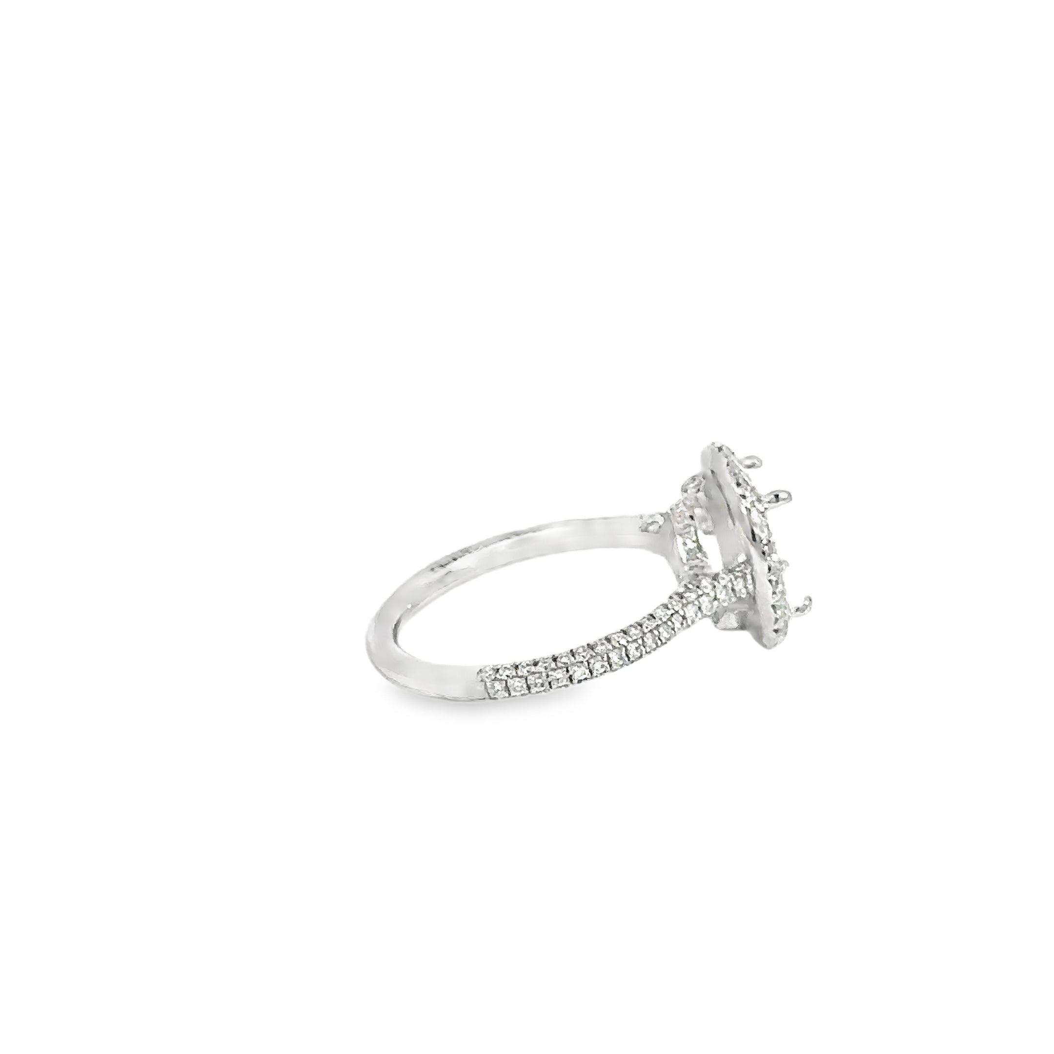 Platinum Diamond Halo Engagement Ring Mount