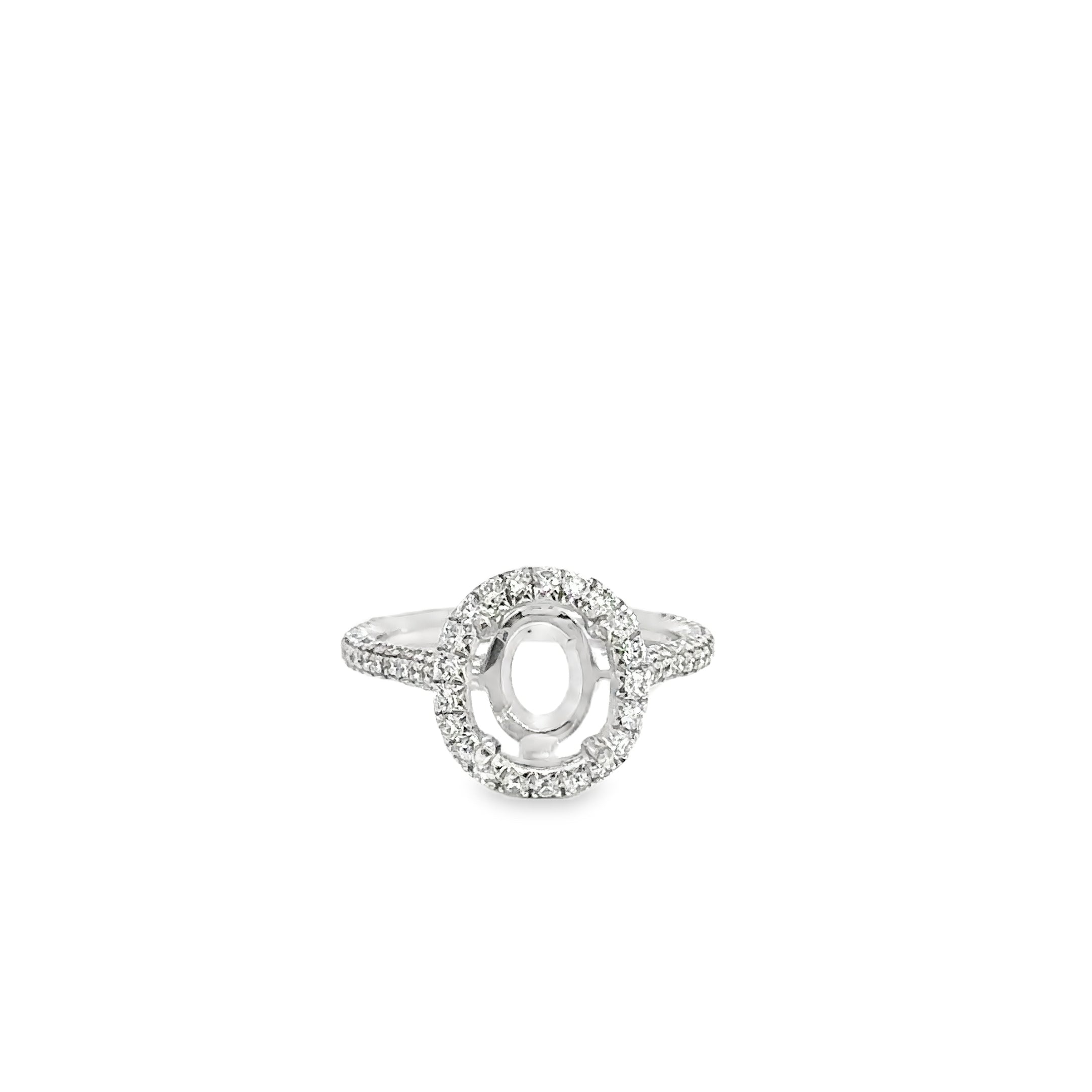 Platinum Diamond Halo Engagement Ring Mount