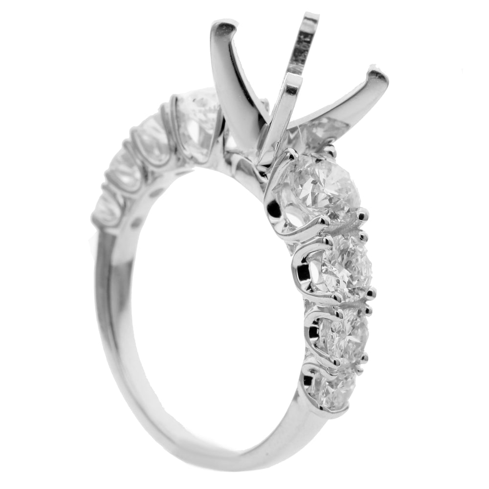 18K White Gold Diamond Semi-Mount Ring 2.08 Carat