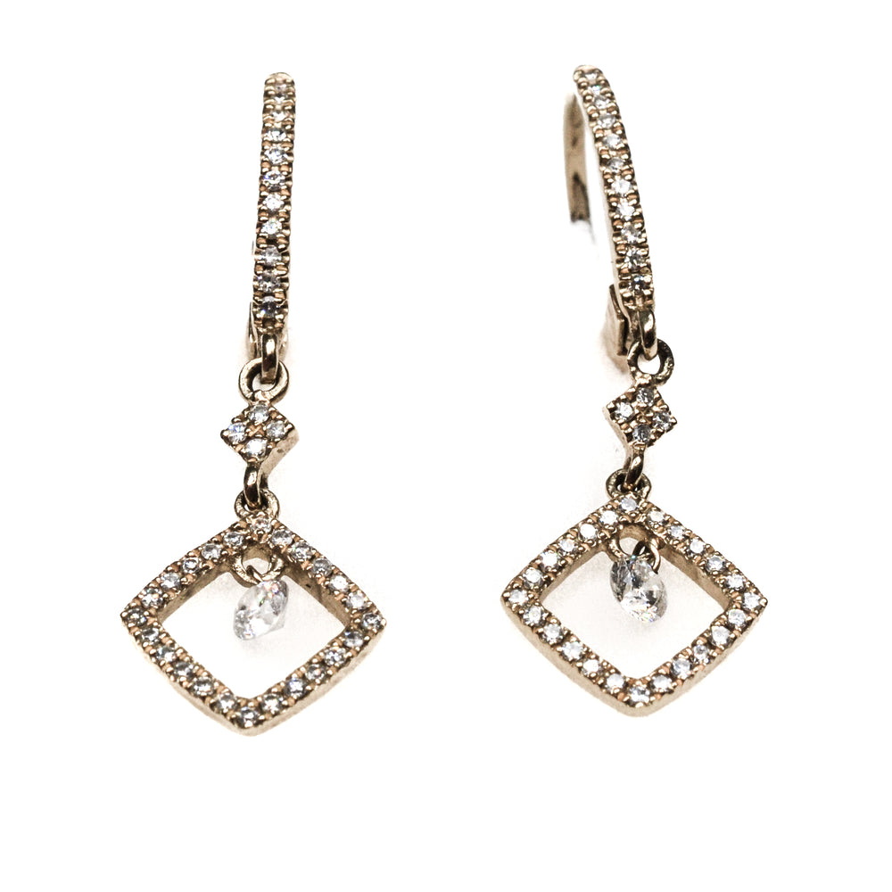 14kt yg diamond dangling drop