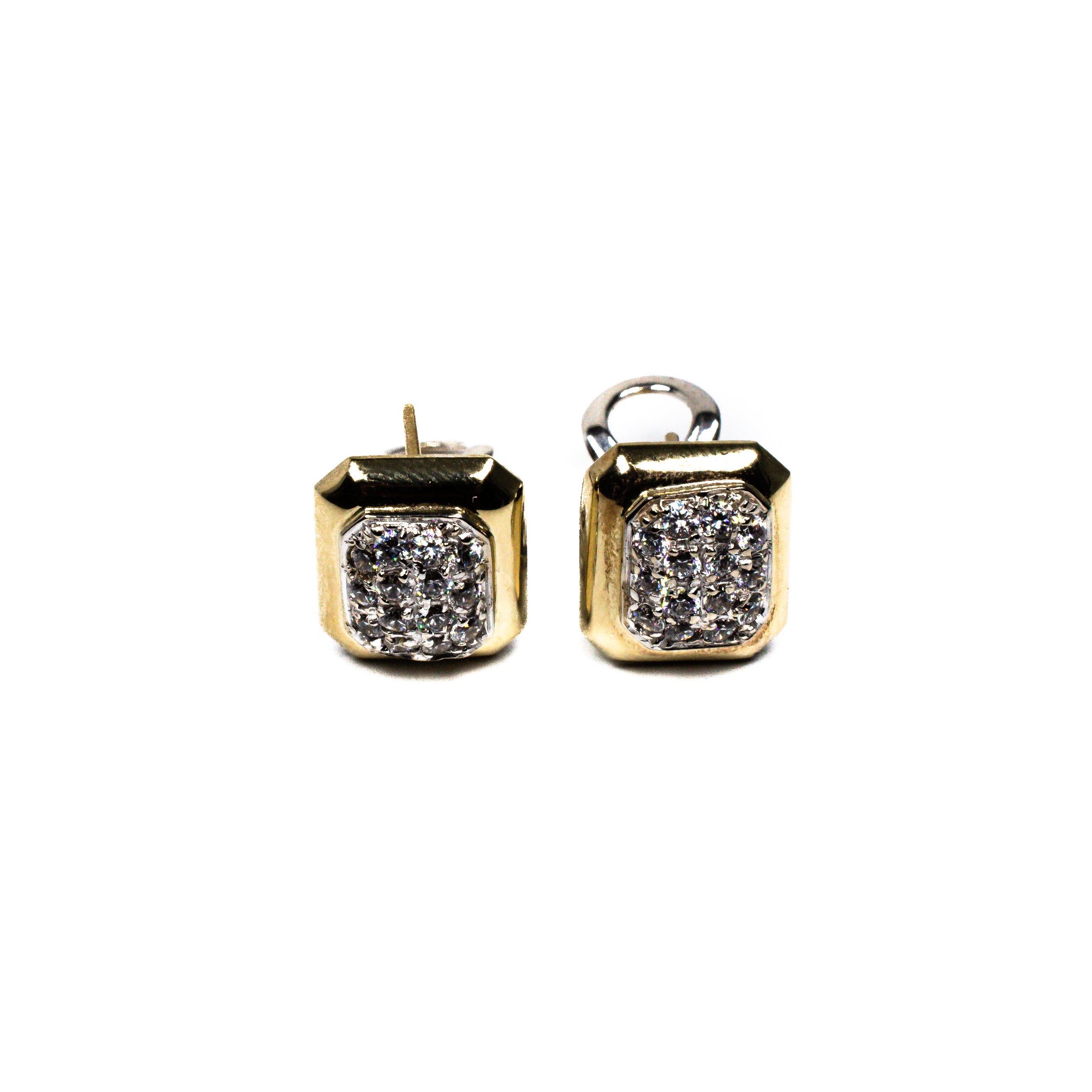-E- 14kt yg dia earrings w/app