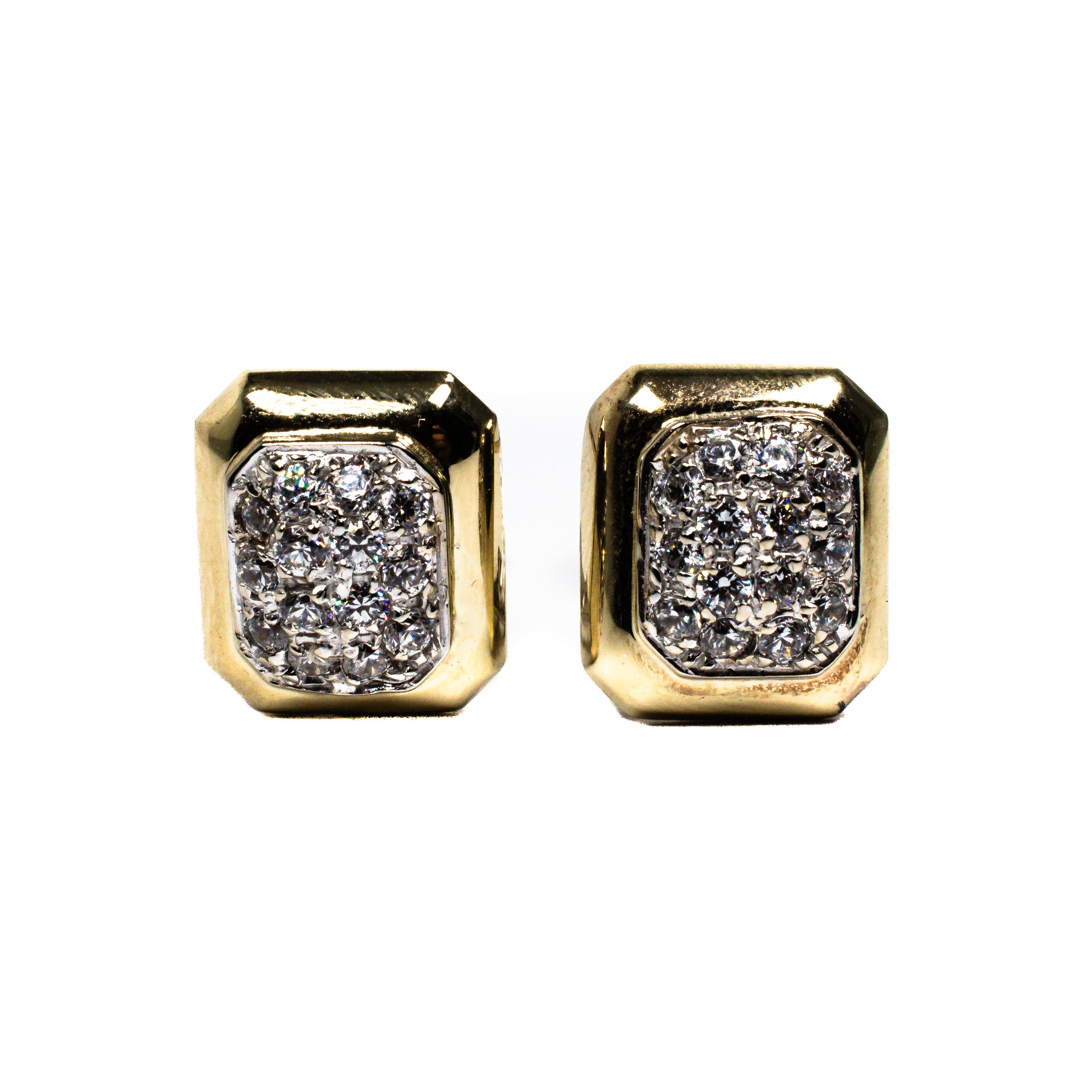 -E- 14kt yg dia earrings w/app