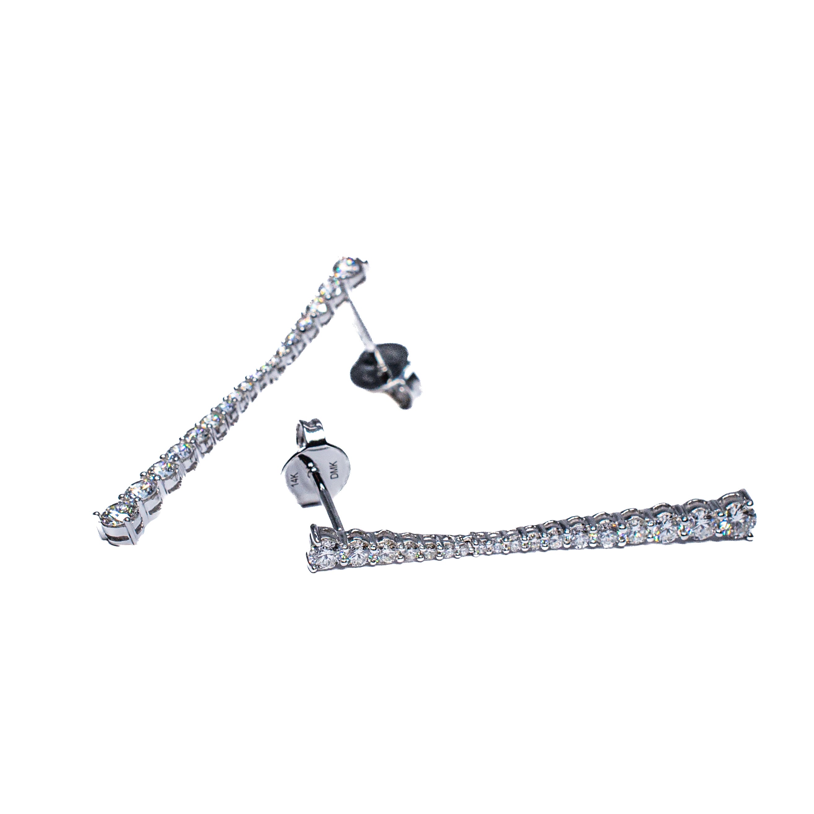14K White Gold Diamond Crescendo Dangle Earrings – 1.19 Carat
