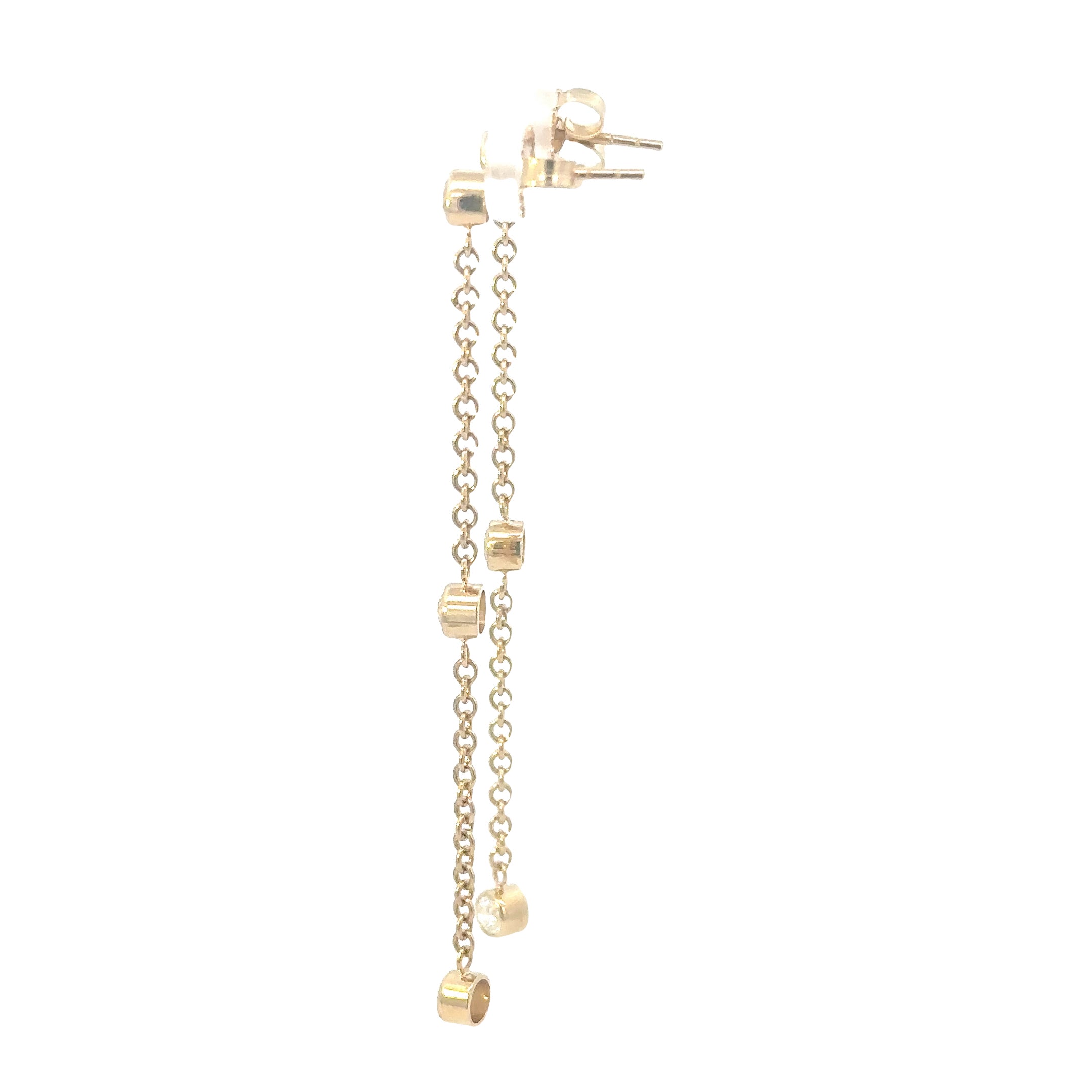 14K Yellow Gold Diamond Dangle Earrings 1.50 Carat Total