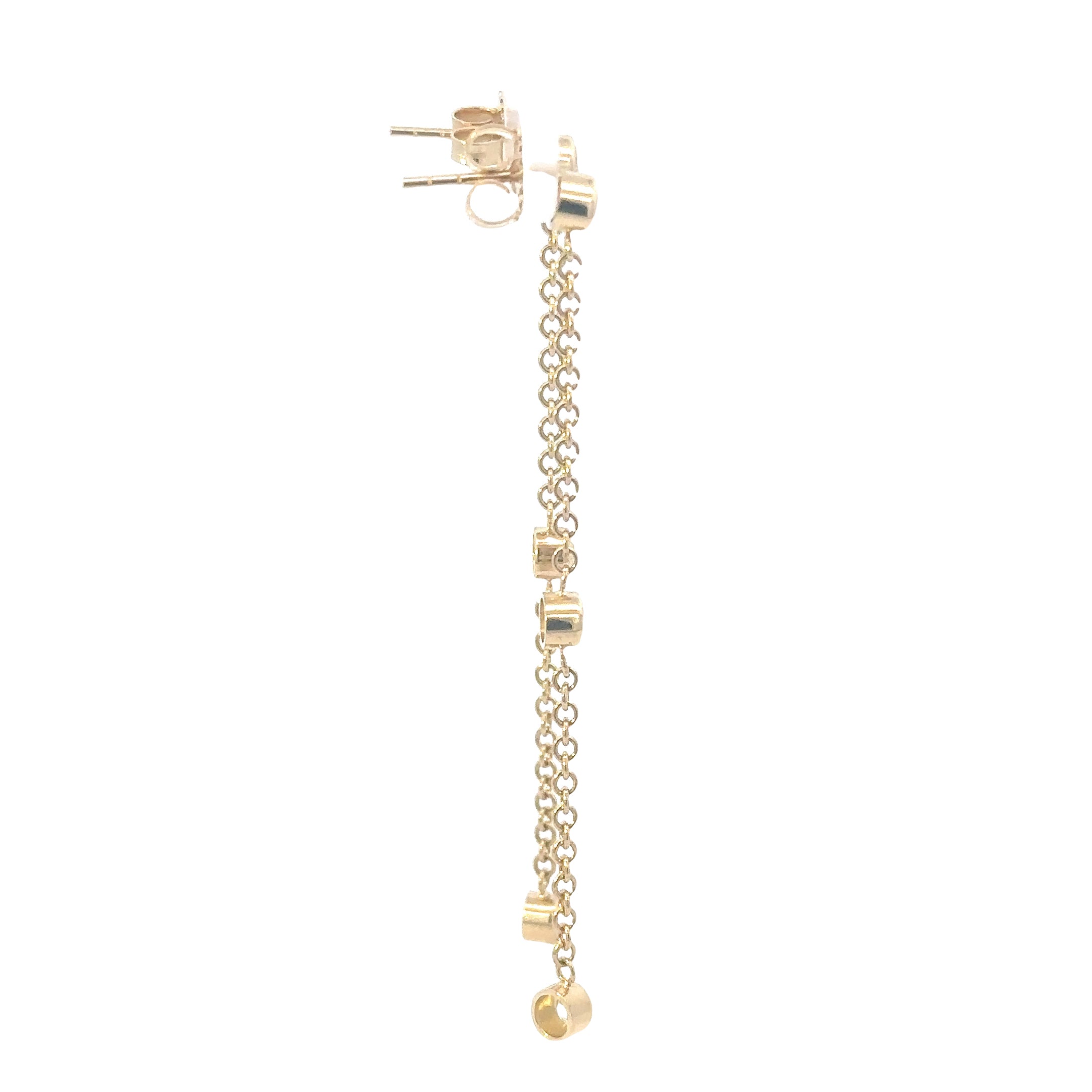 14K Yellow Gold Diamond Dangle Earrings 1.50 Carat Total