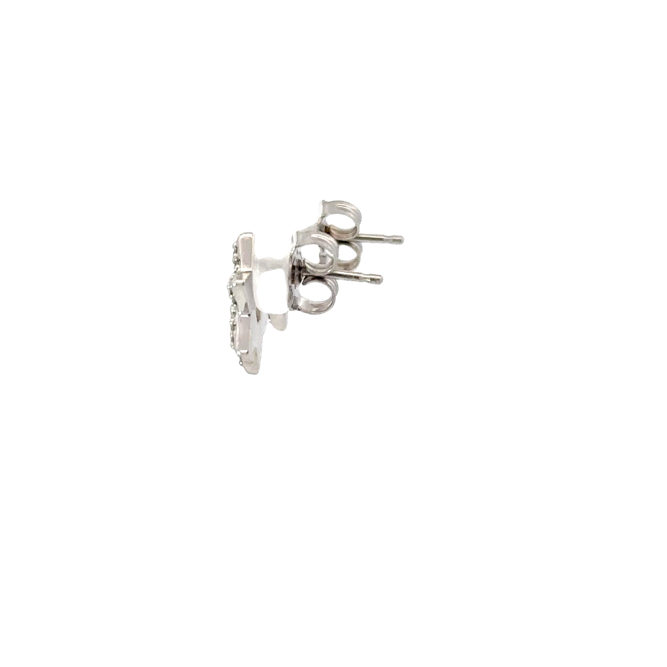 14K White Gold Diamond Star of David Stud Earrings