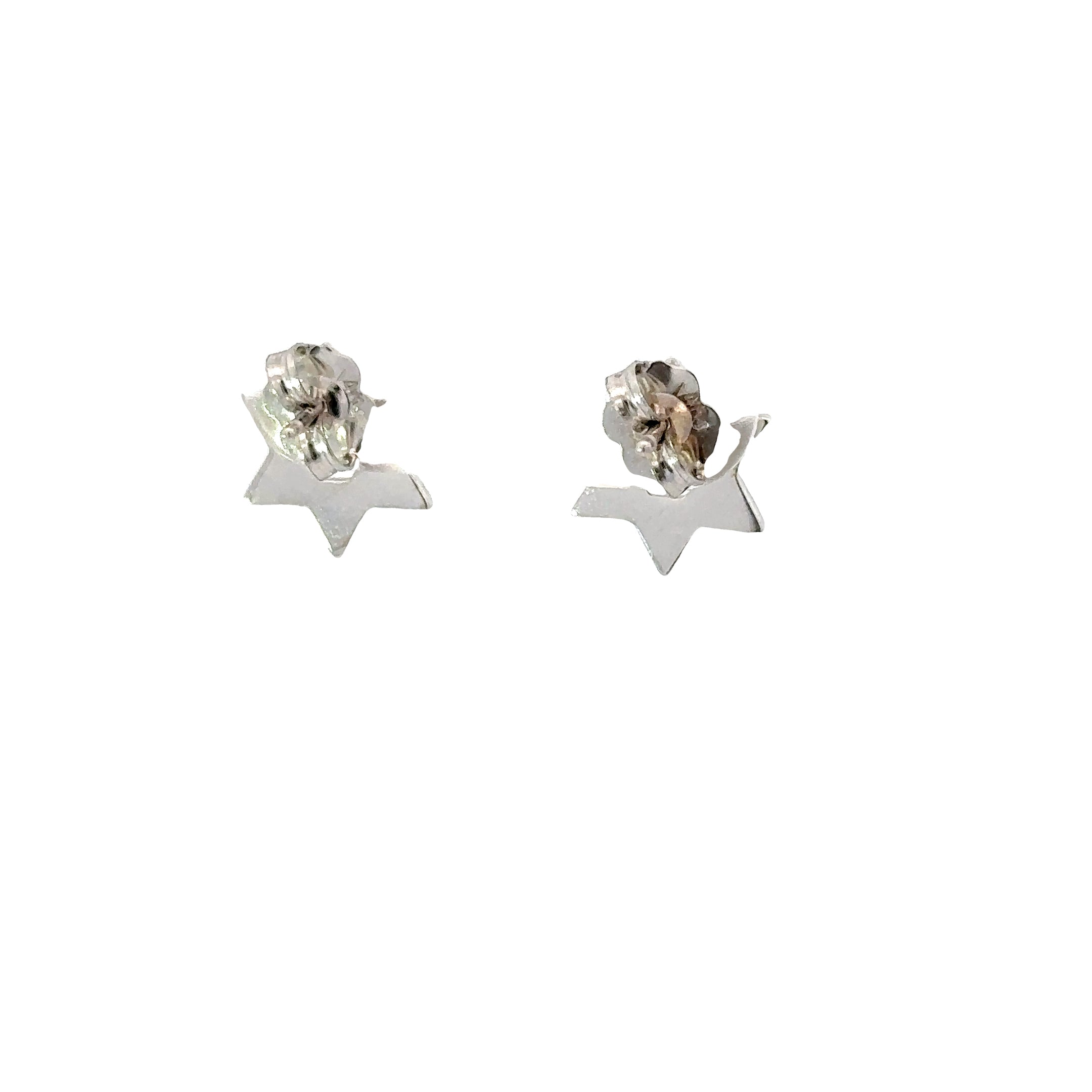 14K White Gold Diamond Star of David Stud Earrings