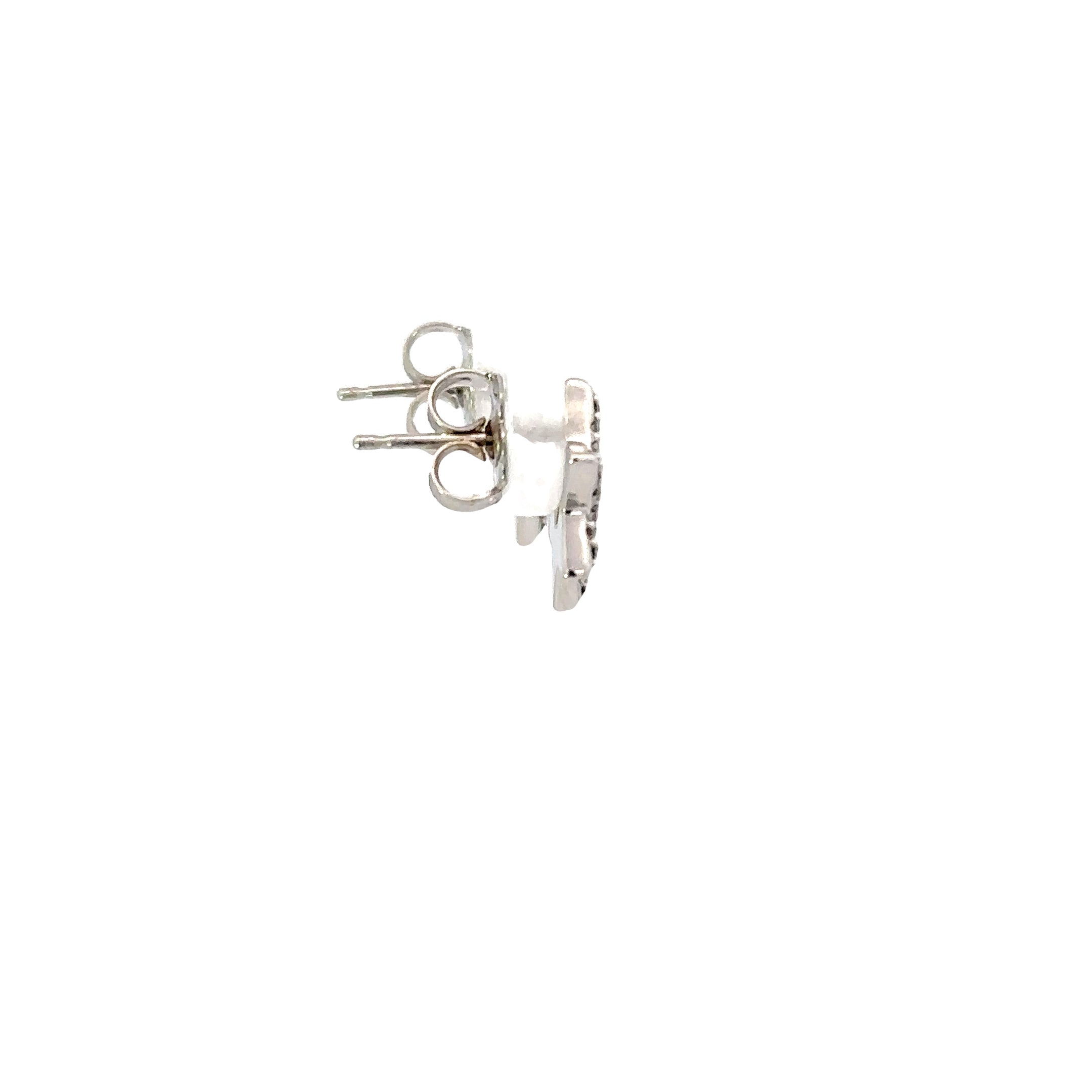 14K White Gold Diamond Star of David Stud Earrings
