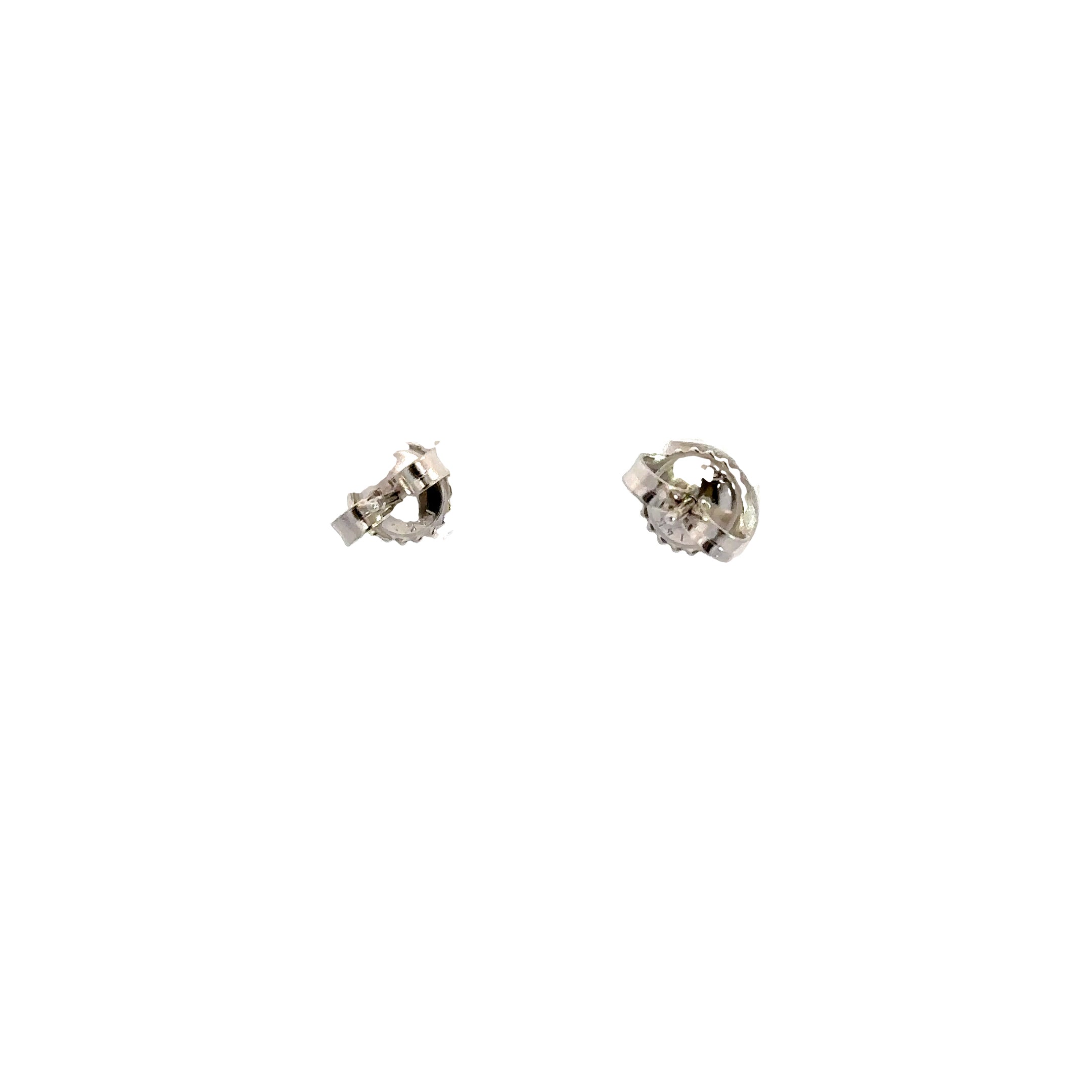 14K White Gold Round Diamond Stud Earrings 2.00 Carat Total
