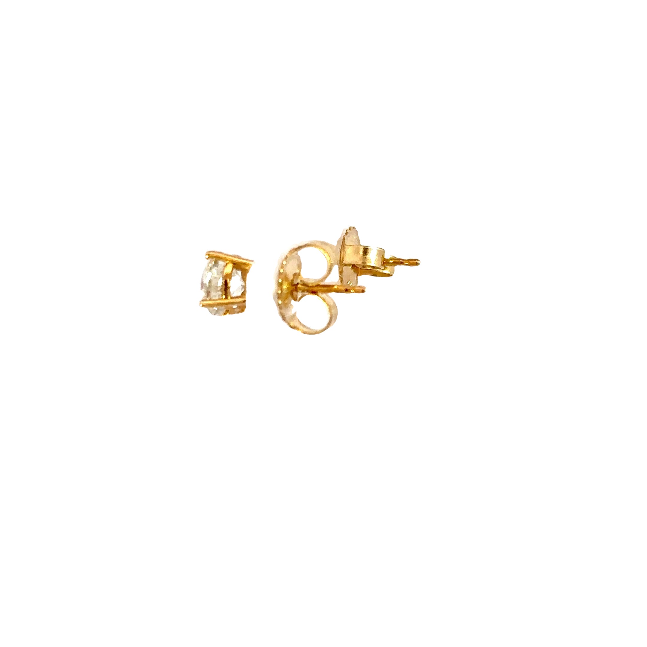 14K Yellow Gold Round Diamond Stud Earrings 1.50 Carat Total