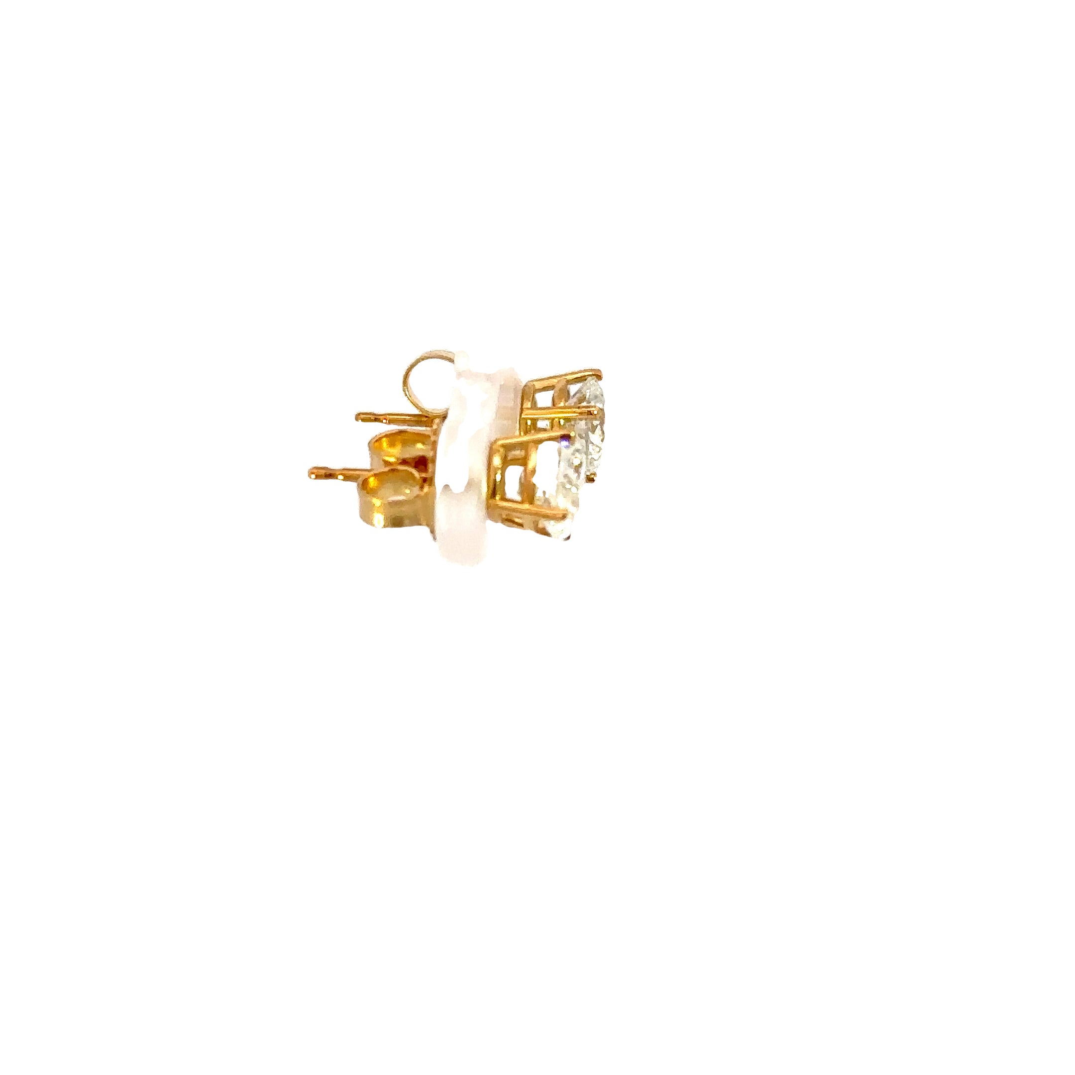 14K Yellow Gold Round Diamond Stud Earrings 1.50 Carat Total
