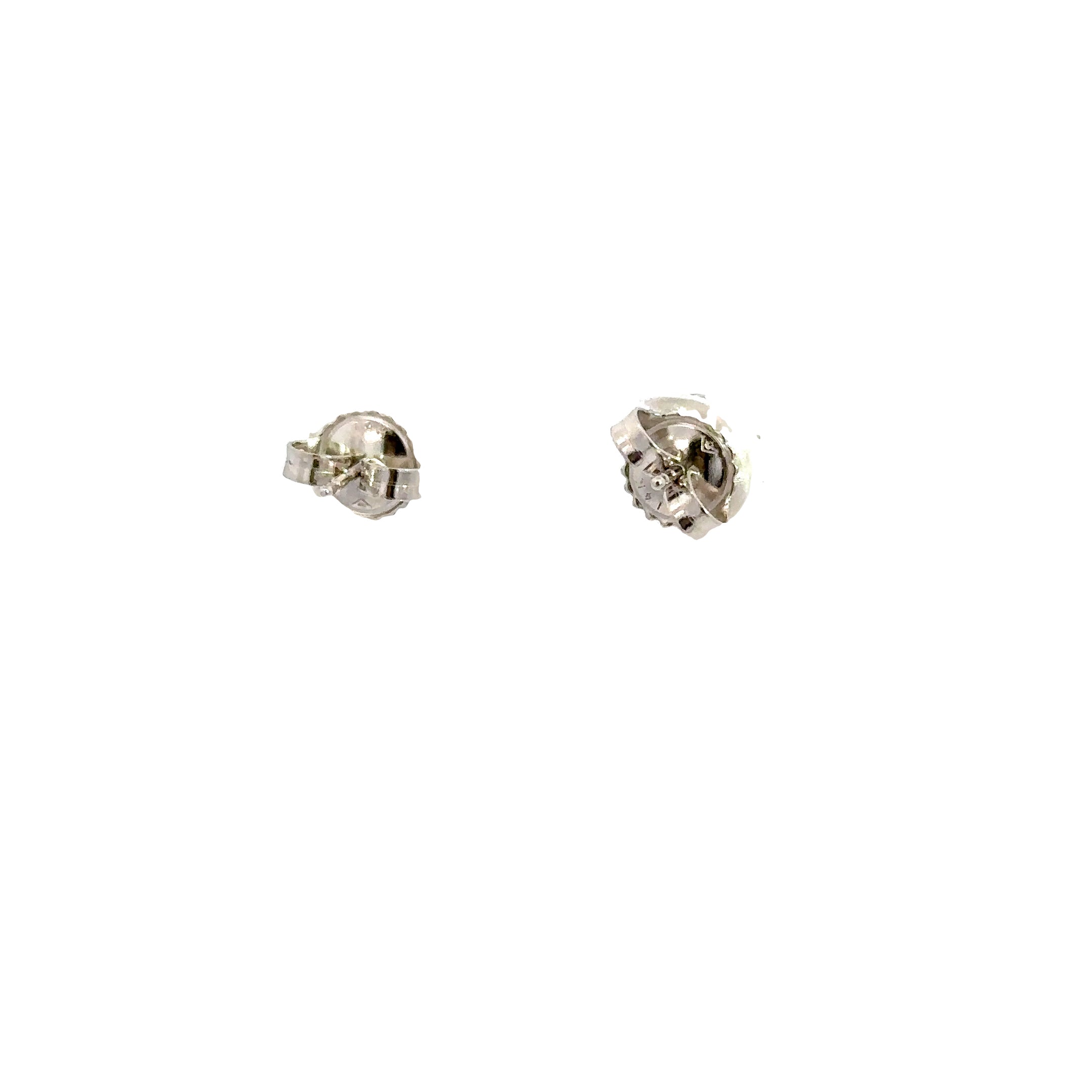 14K White Gold Round Diamond Stud Earrings 3.03 Carat Total