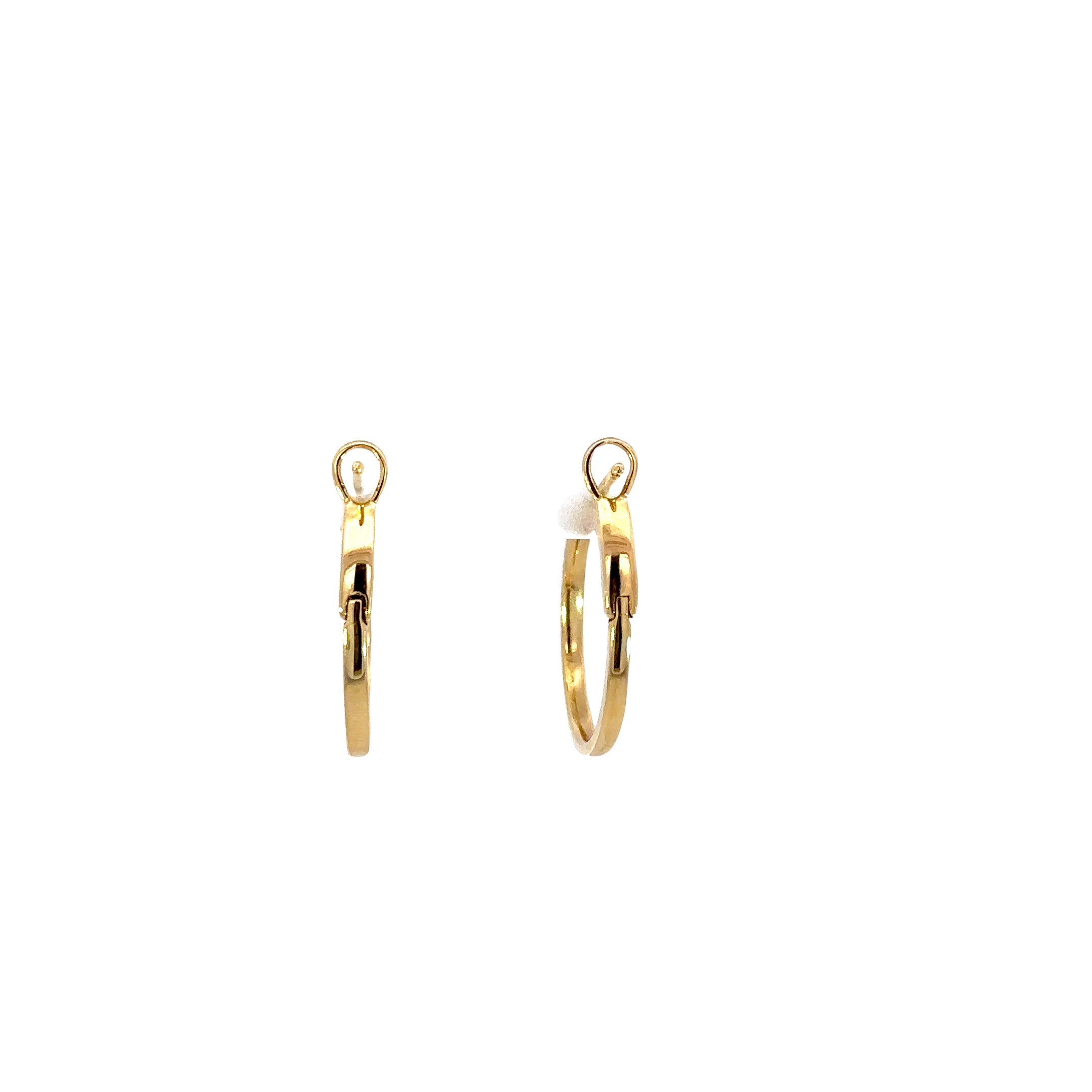 14K Yellow Gold Diamond Hoop Earrings