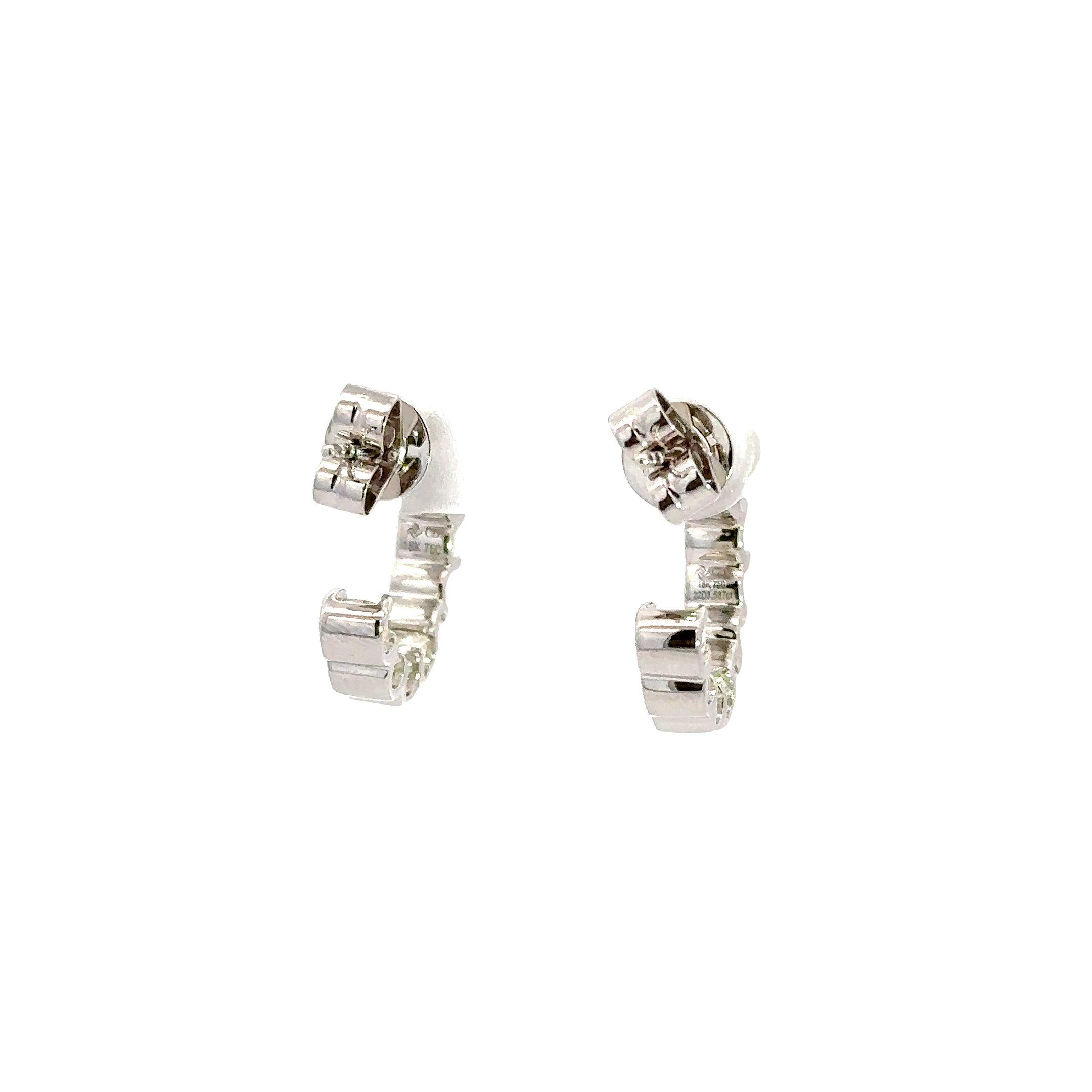 18K White Gold Inside-Outside Diamond Hoop Earrings 3.53 Carat Total