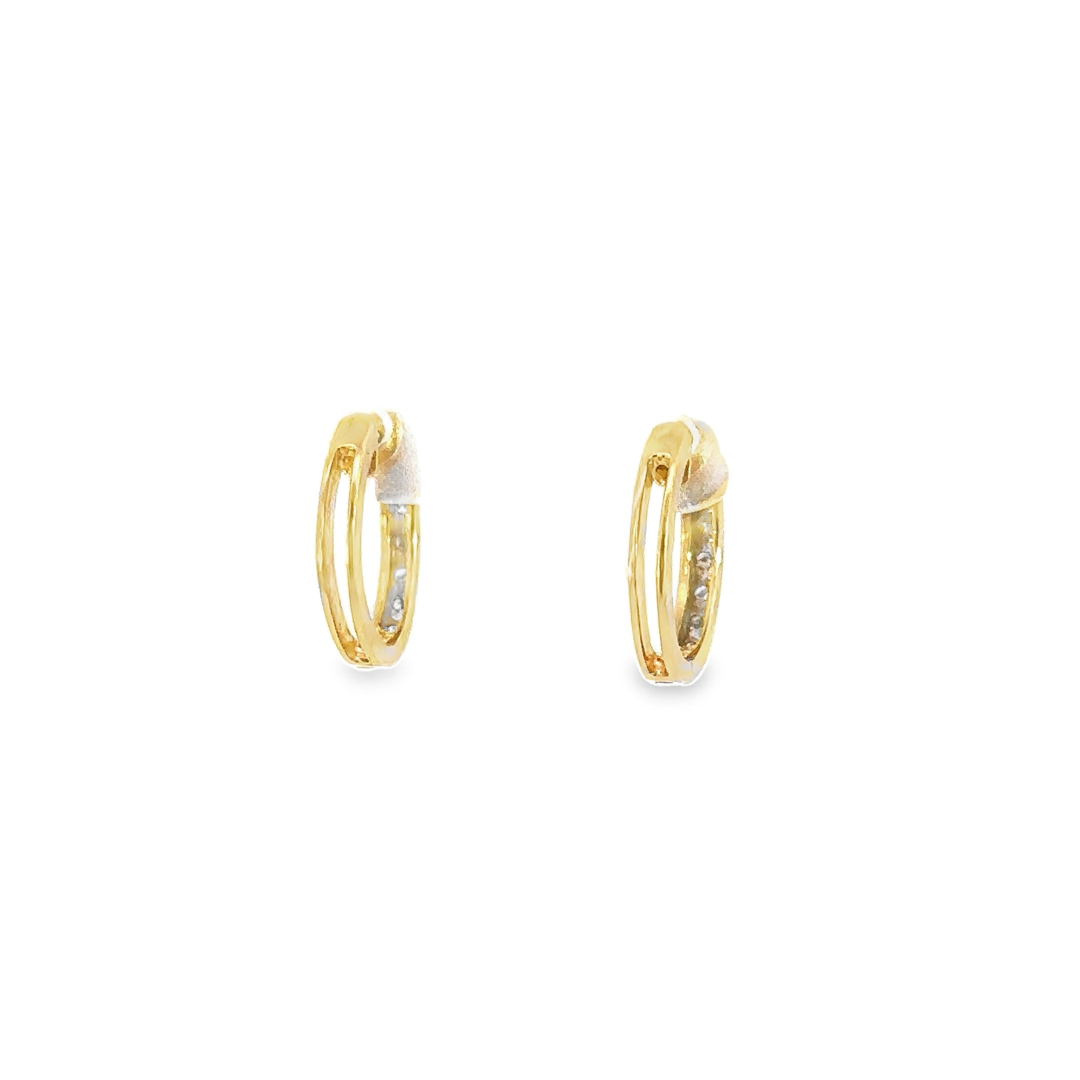 -E- 14kt yg Diamond small Hoop