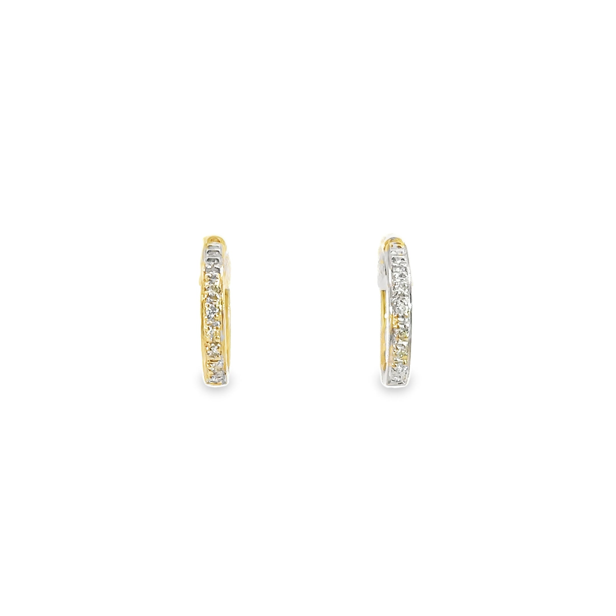 -E- 14kt yg Diamond small Hoop