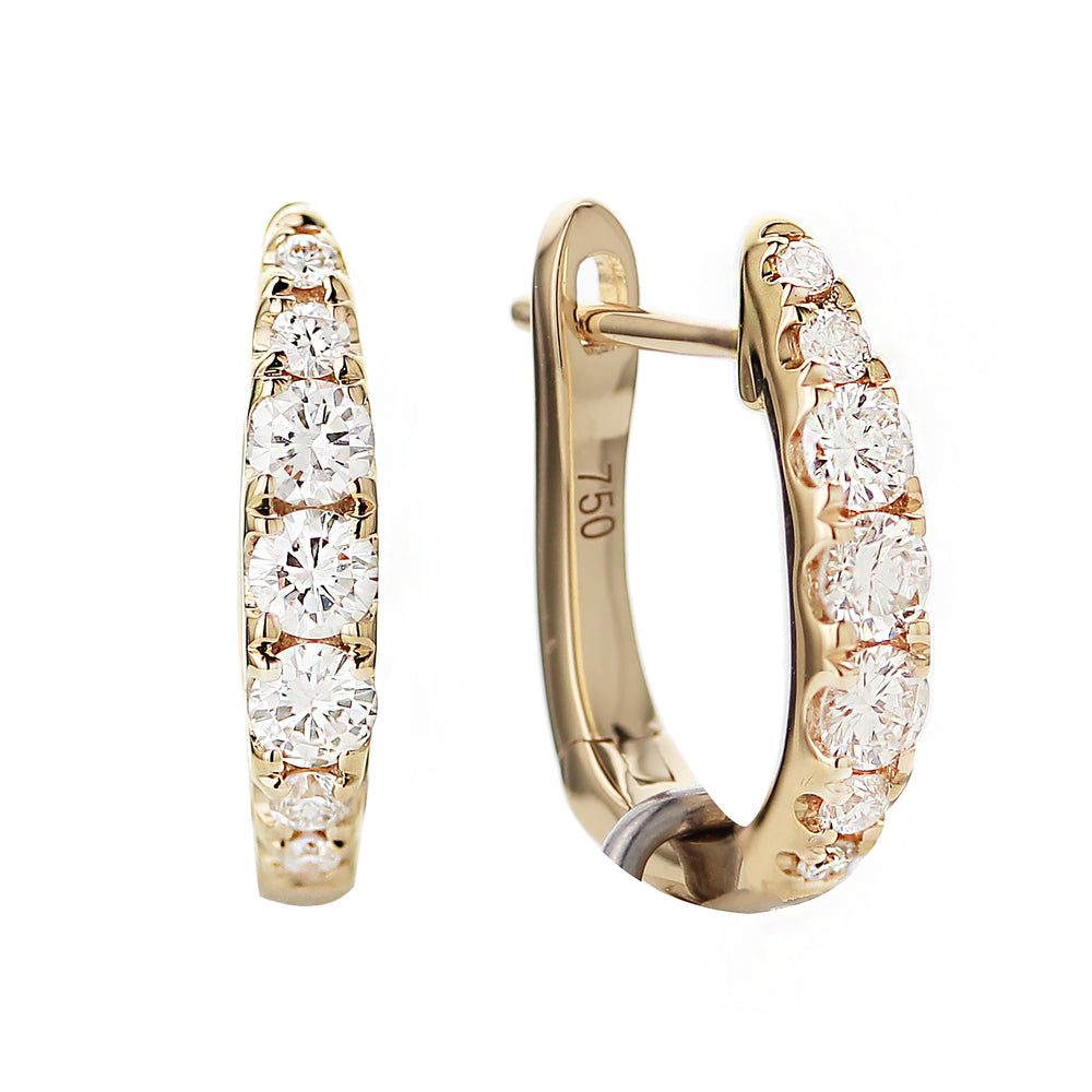 18K Yellow Gold Diamond Huggie Earrings 0.28cttw