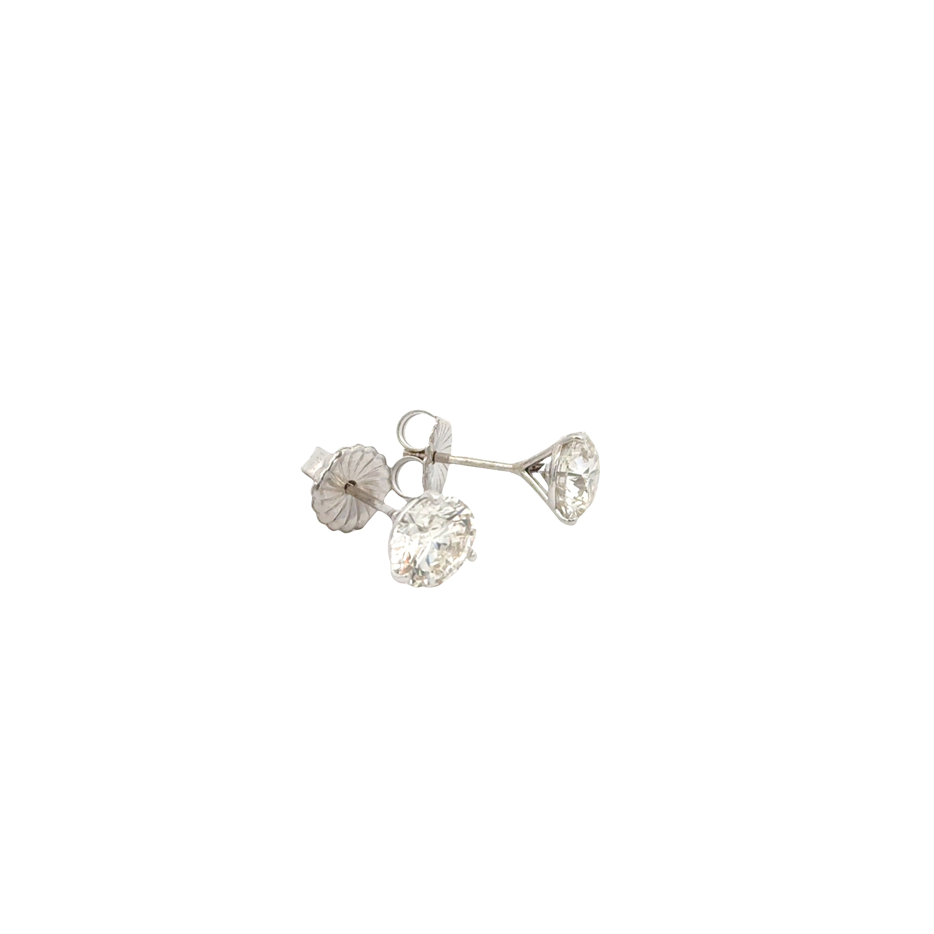 14k White Gold Diamond Studs