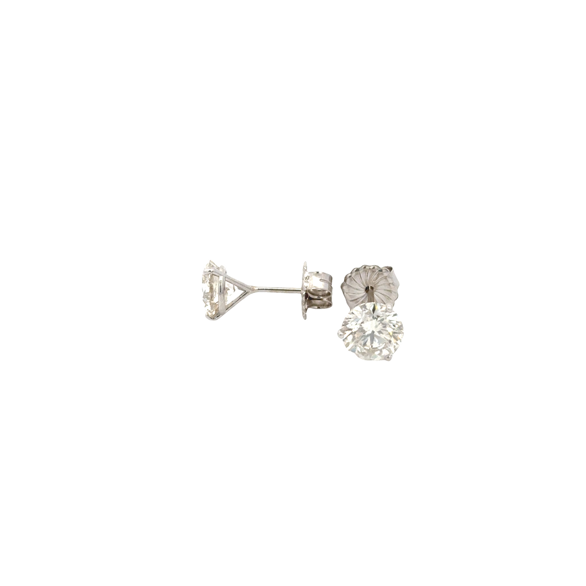 14k White Gold Diamond Studs