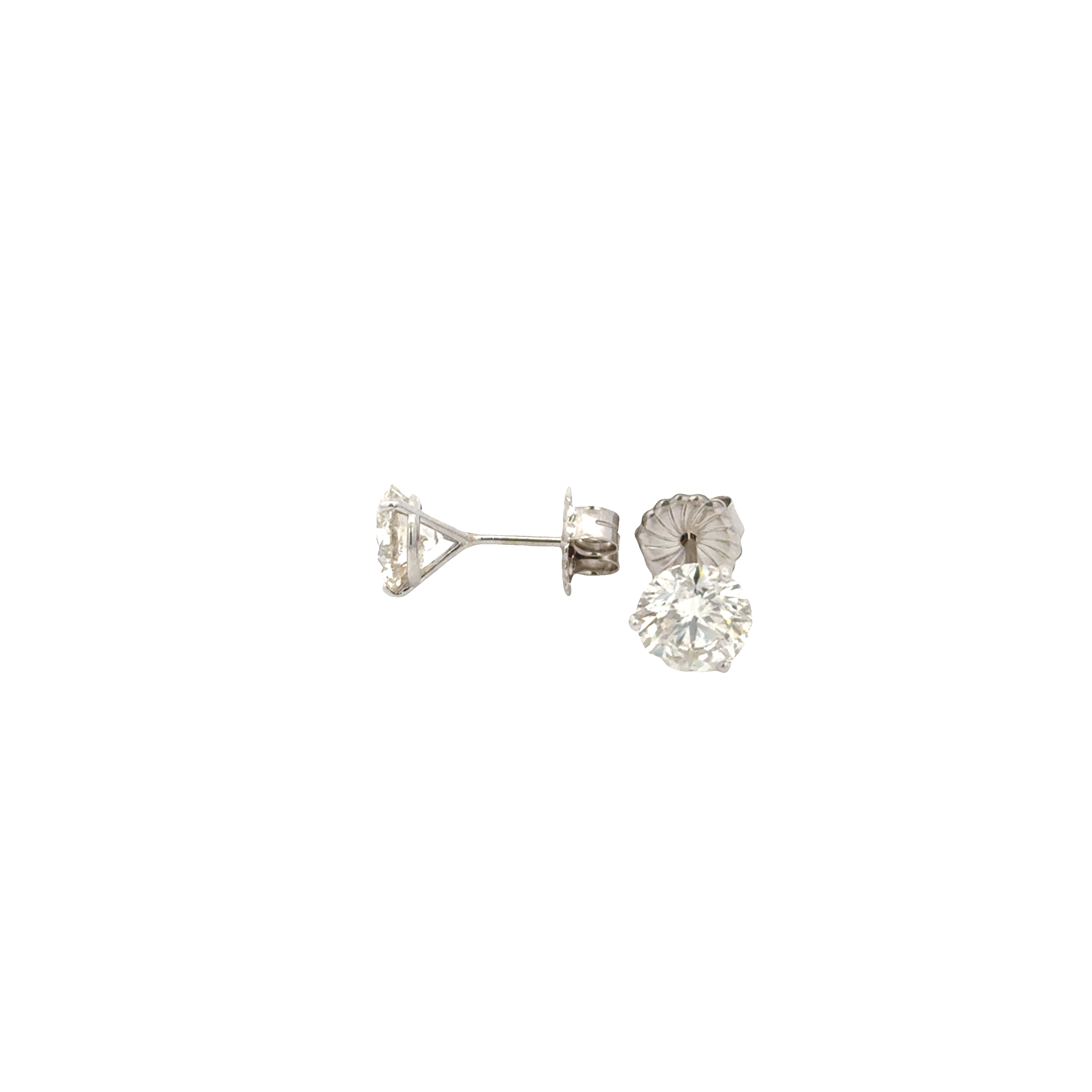 14k White Gold Diamond Studs