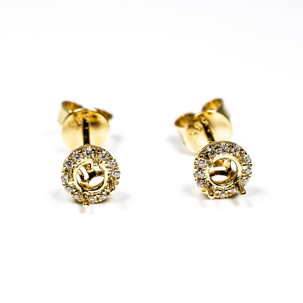 14kt yg smnt dia earrings 24B=
