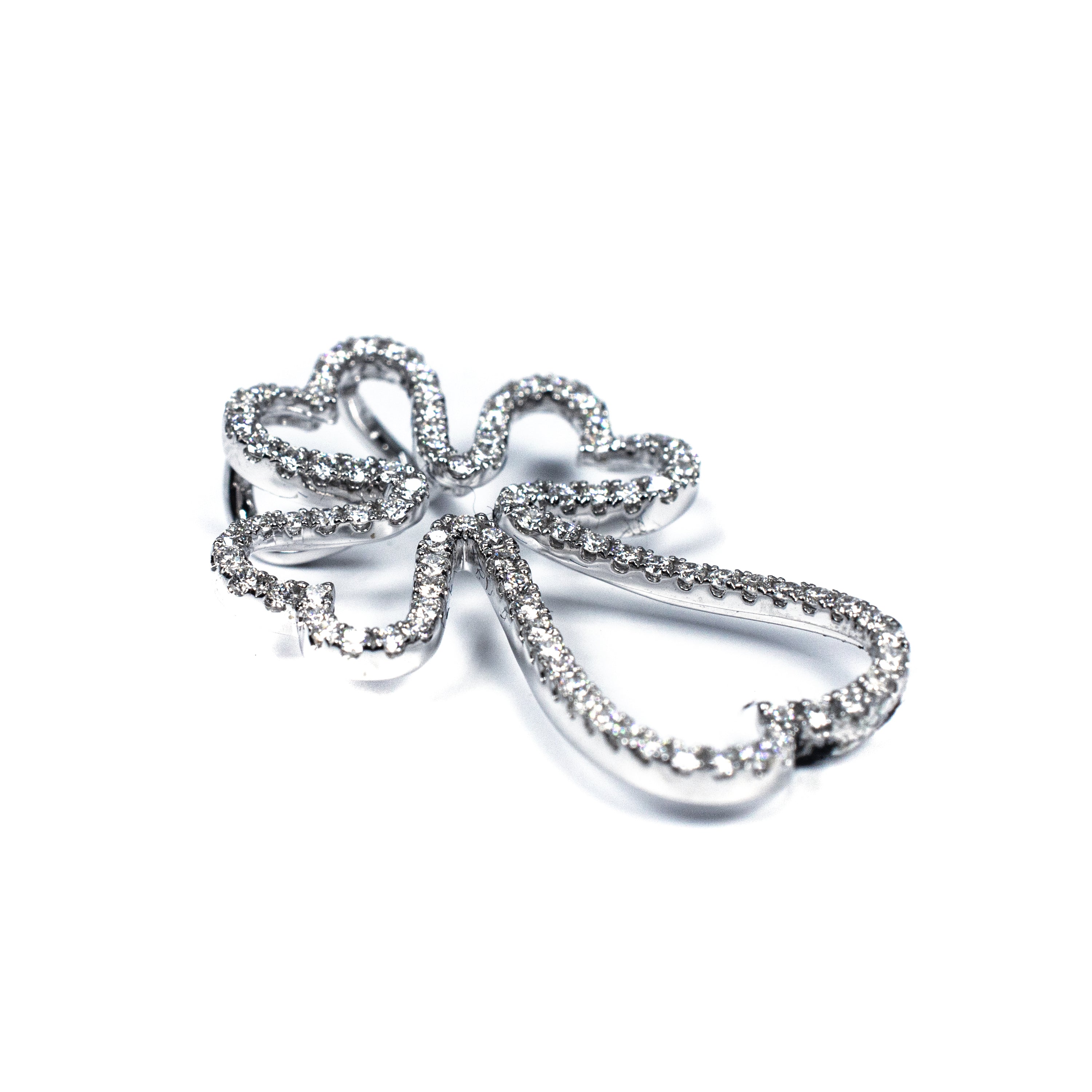 14kt wg Diamond Cross with hea