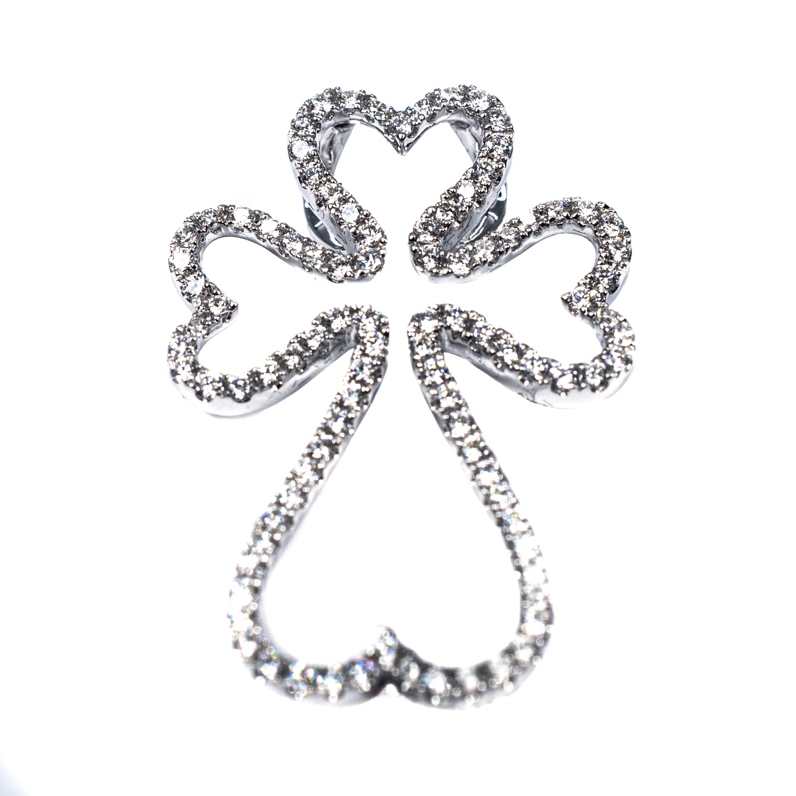 14kt wg Diamond Cross with hea