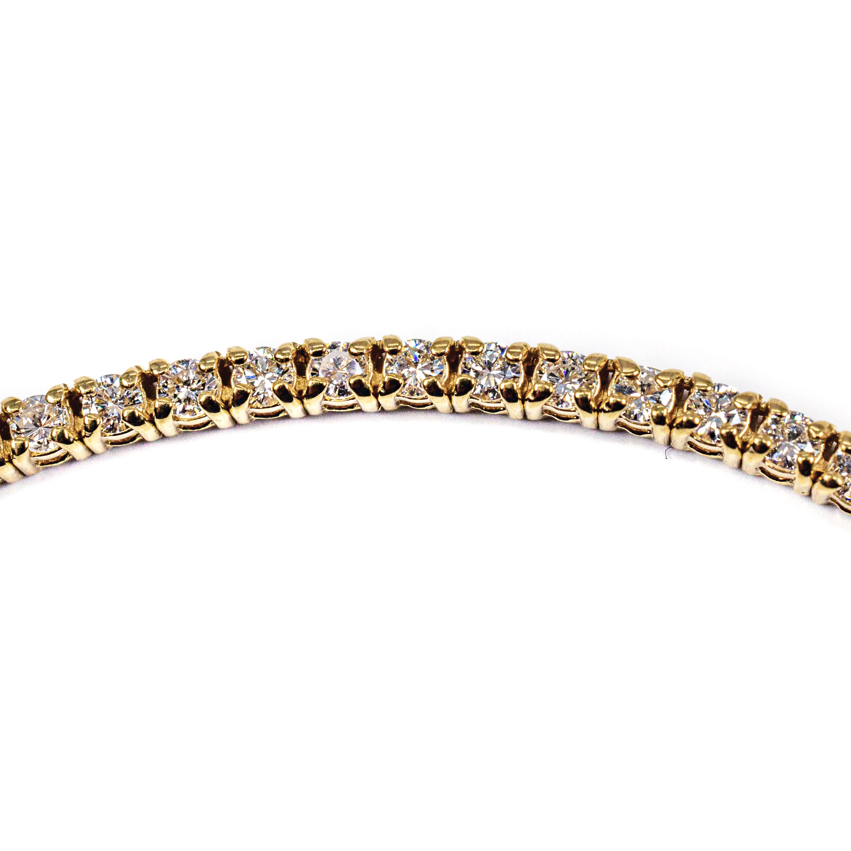 18K Yellow Gold Diamond Tennis Necklace – 5.38 Carat