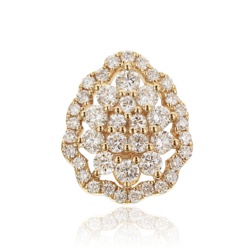 18kt yg diamond cluster neckla