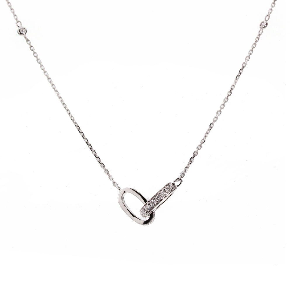 18K Yellow Gold Diamond By The Yard Necklace with Pavé Oval Links 2.40 Carat Total