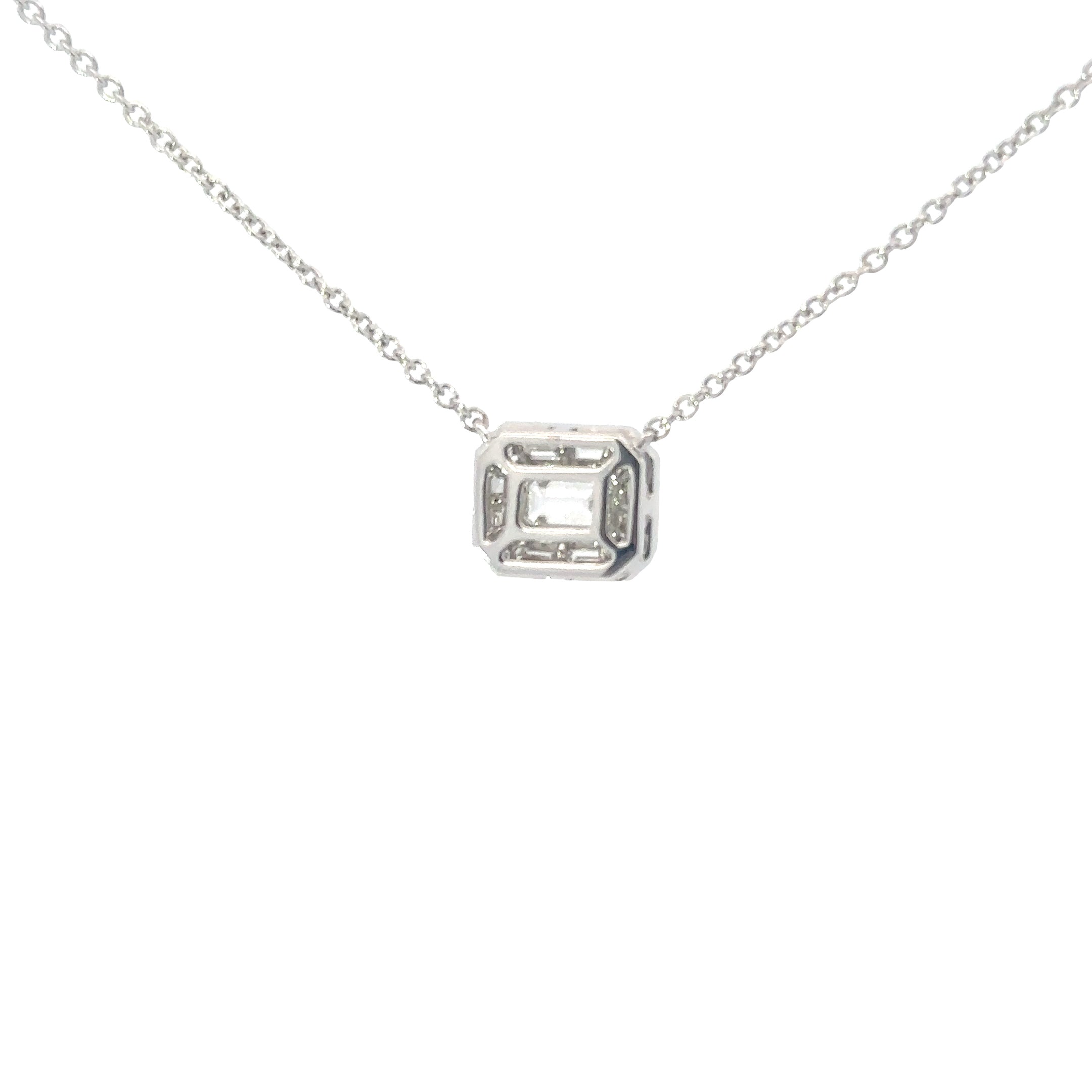 18kt wg Emerald Cut Diamond Ne