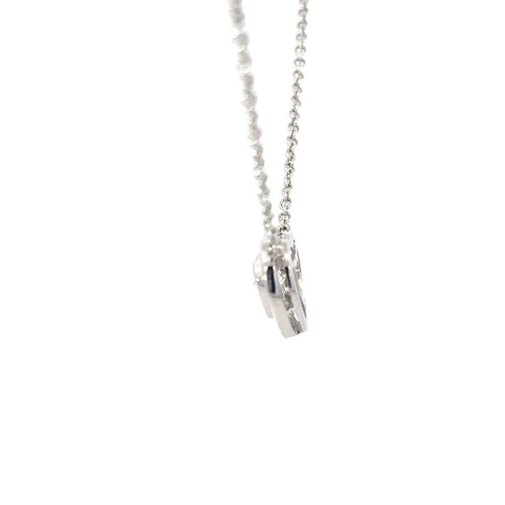 18K White Gold Heart Shape Diamond Necklace 1.00 Carat