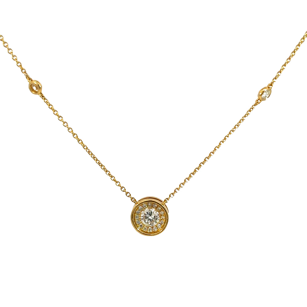 18k yg dia necklace dia halo i