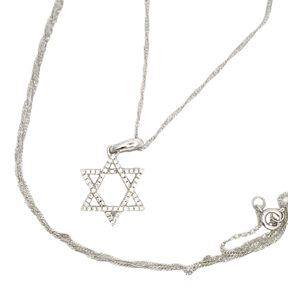 14k white gold star of david