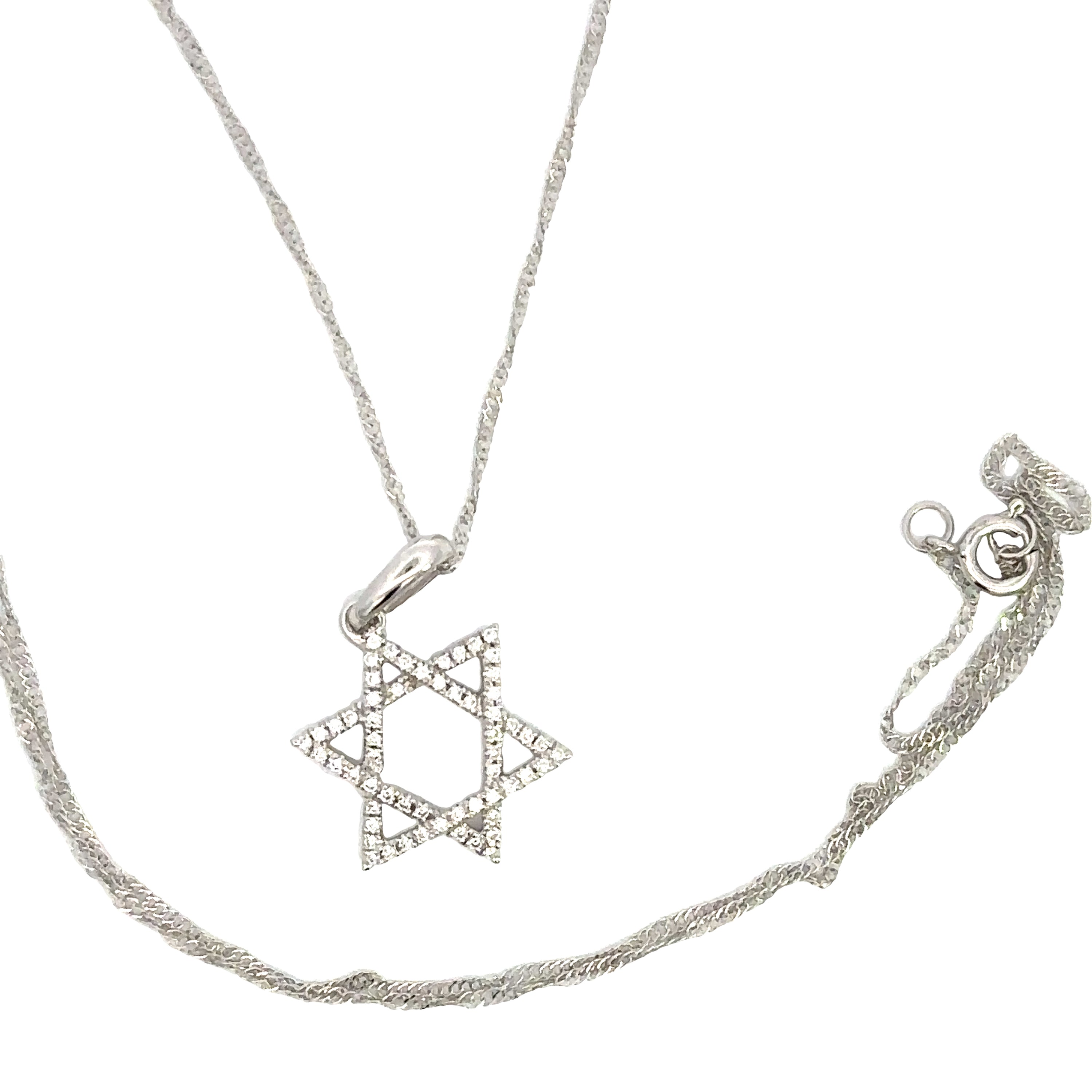 14k white gold star of david