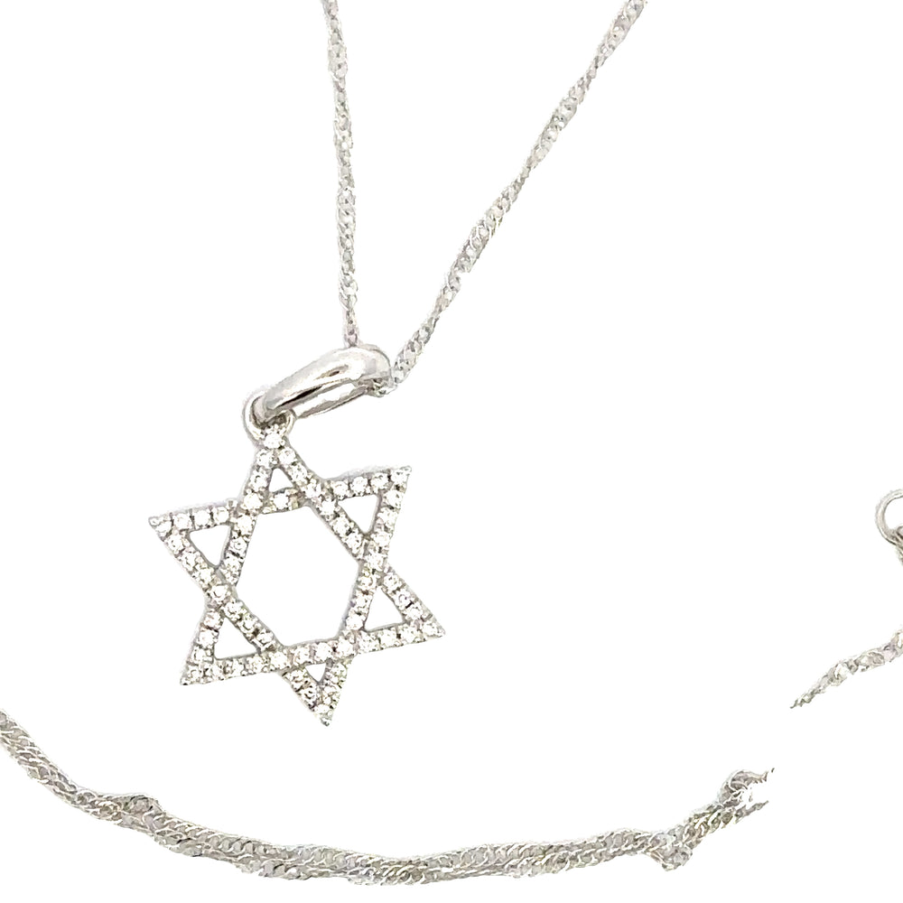 14k white gold star of david