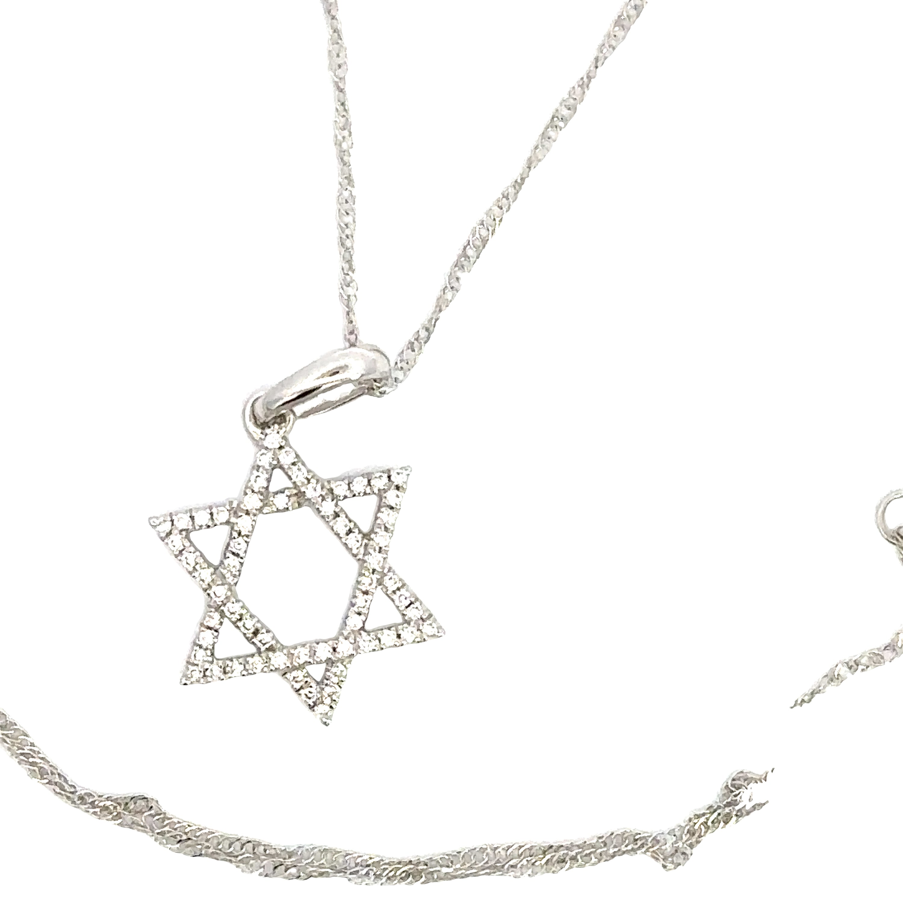 14k white gold star of david