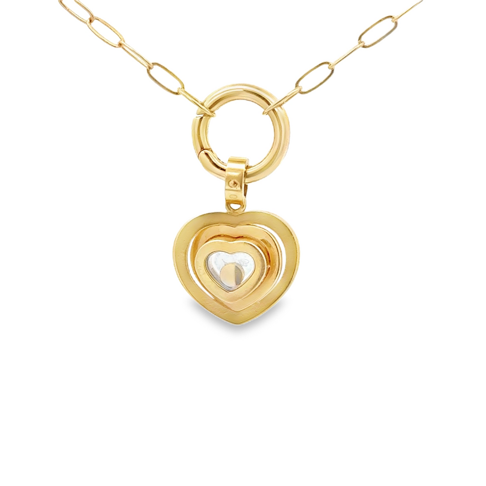Paperclip Chain Necklace with Estate Chopard Happy Diamonds Heart Charm