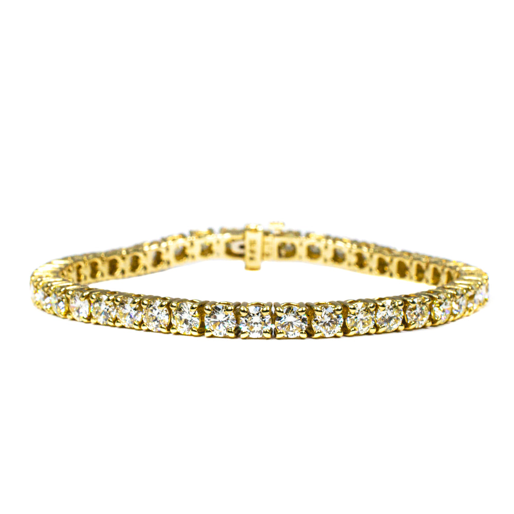14K Yellow Gold Diamond Tennis Bracelet – 11.15 Carats