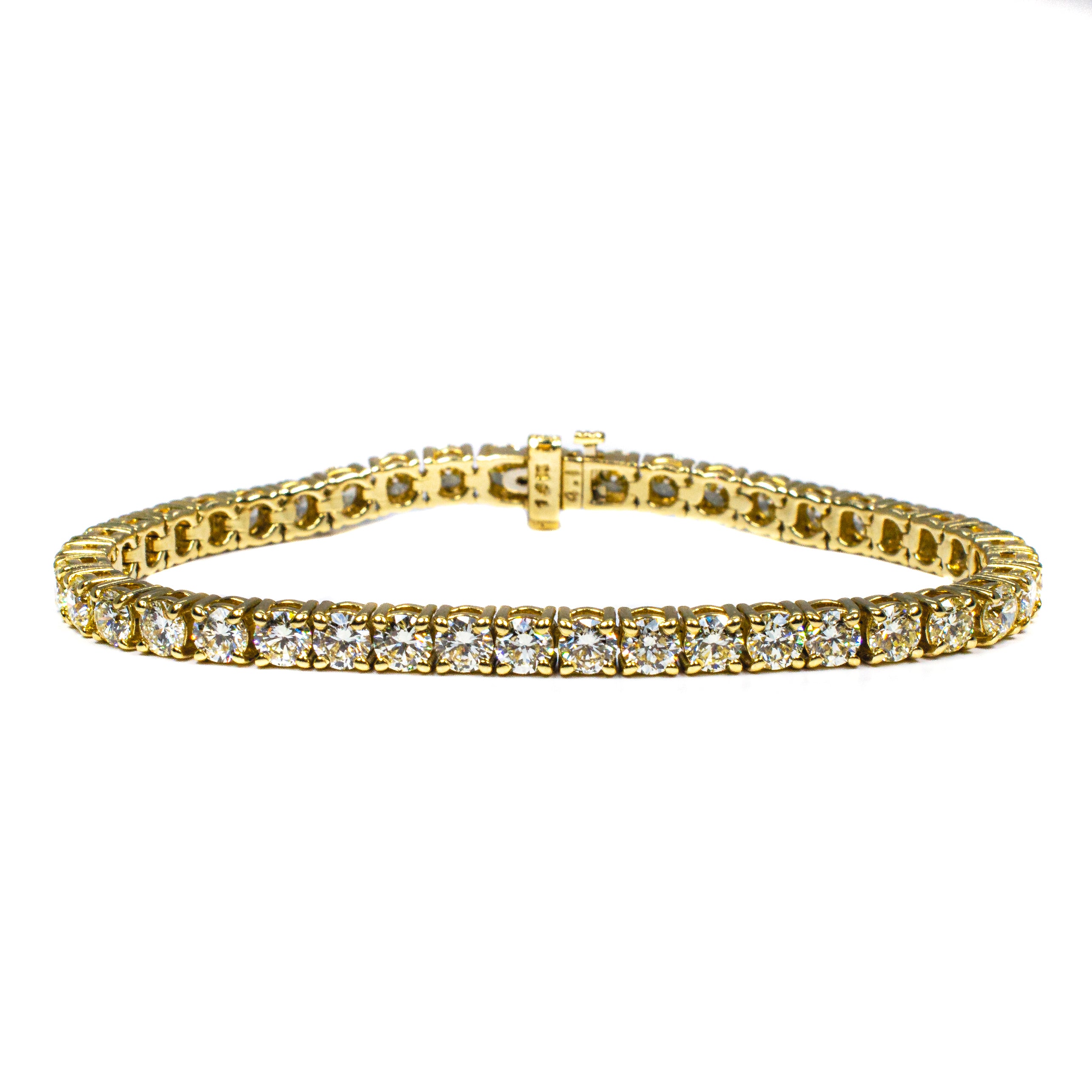 14K Yellow Gold Diamond Tennis Bracelet – 11.15 Carats
