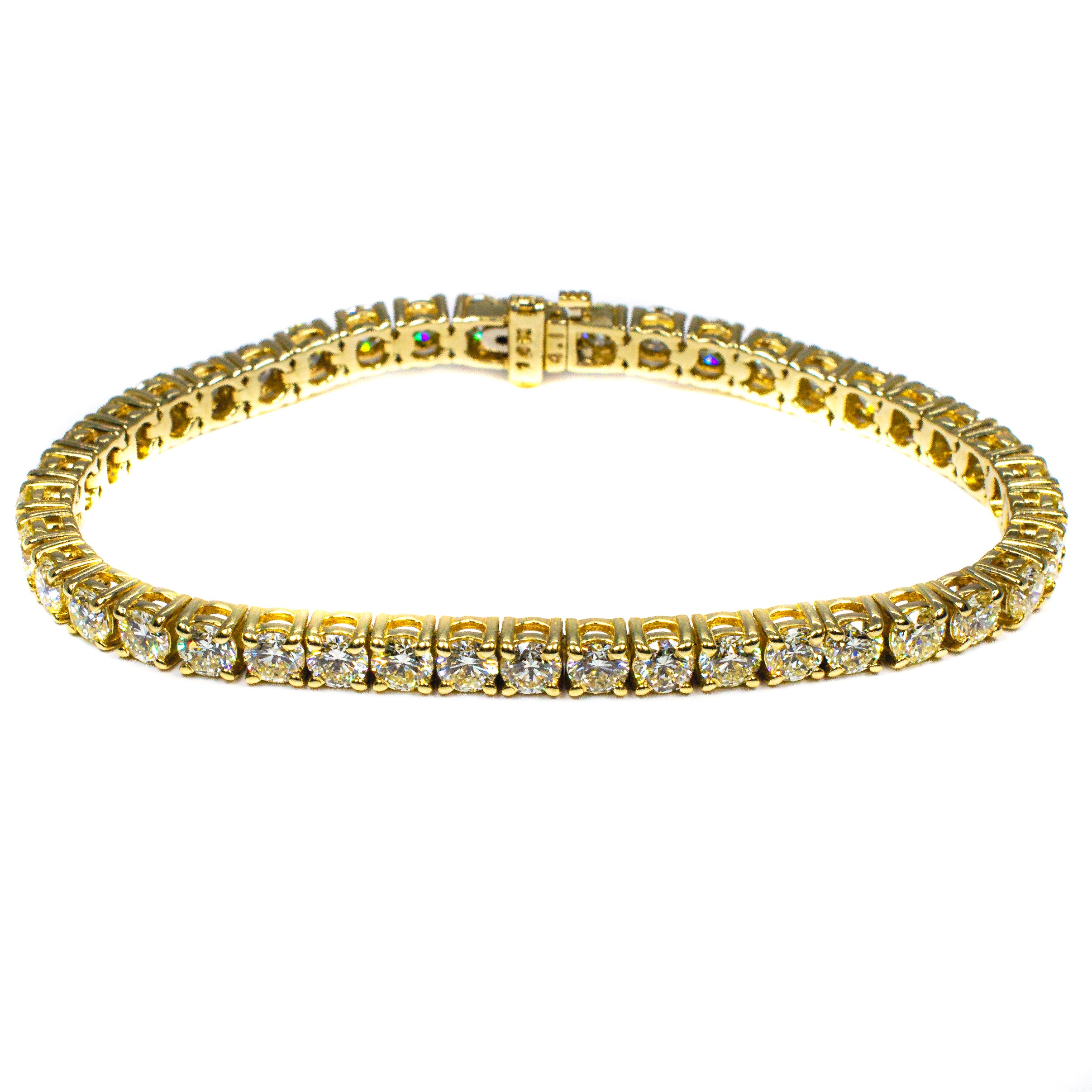 14K Yellow Gold Diamond Tennis Bracelet – 11.15 Carats