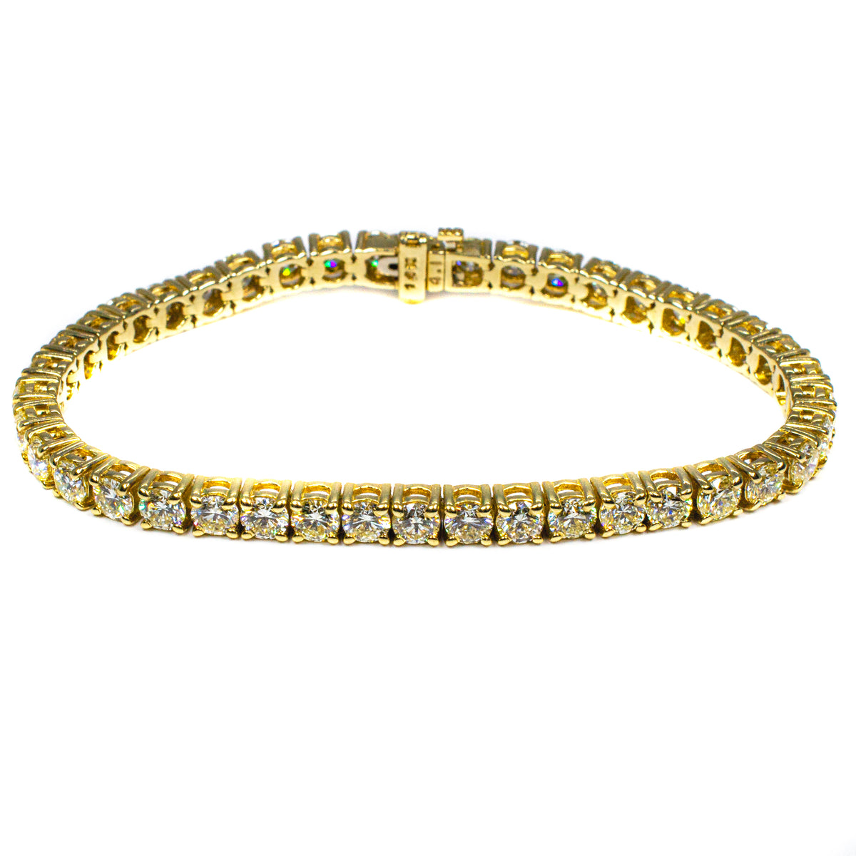14K Yellow Gold Diamond Tennis Bracelet – 11.15 Carats