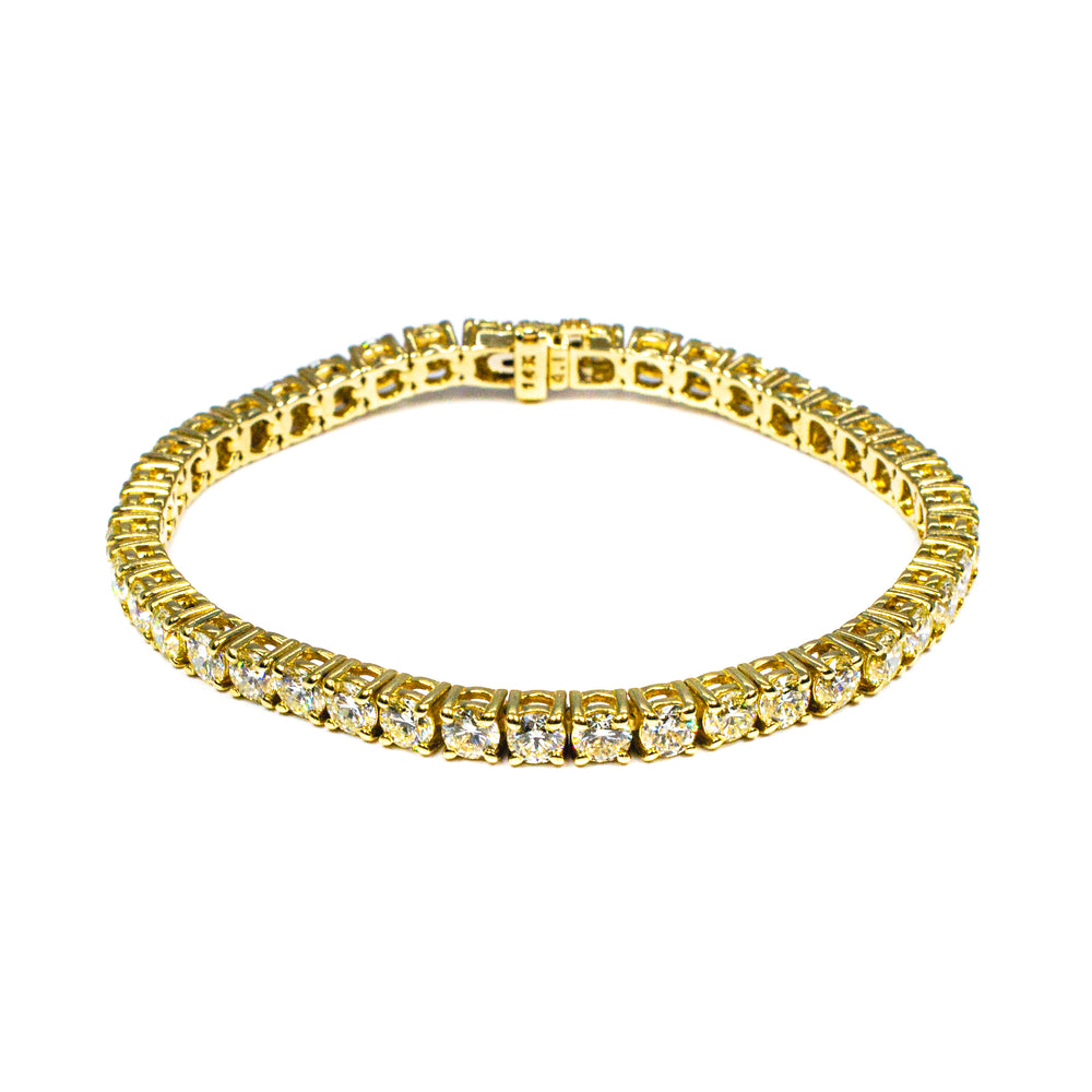 14K Yellow Gold Diamond Tennis Bracelet – 11.15 Carats